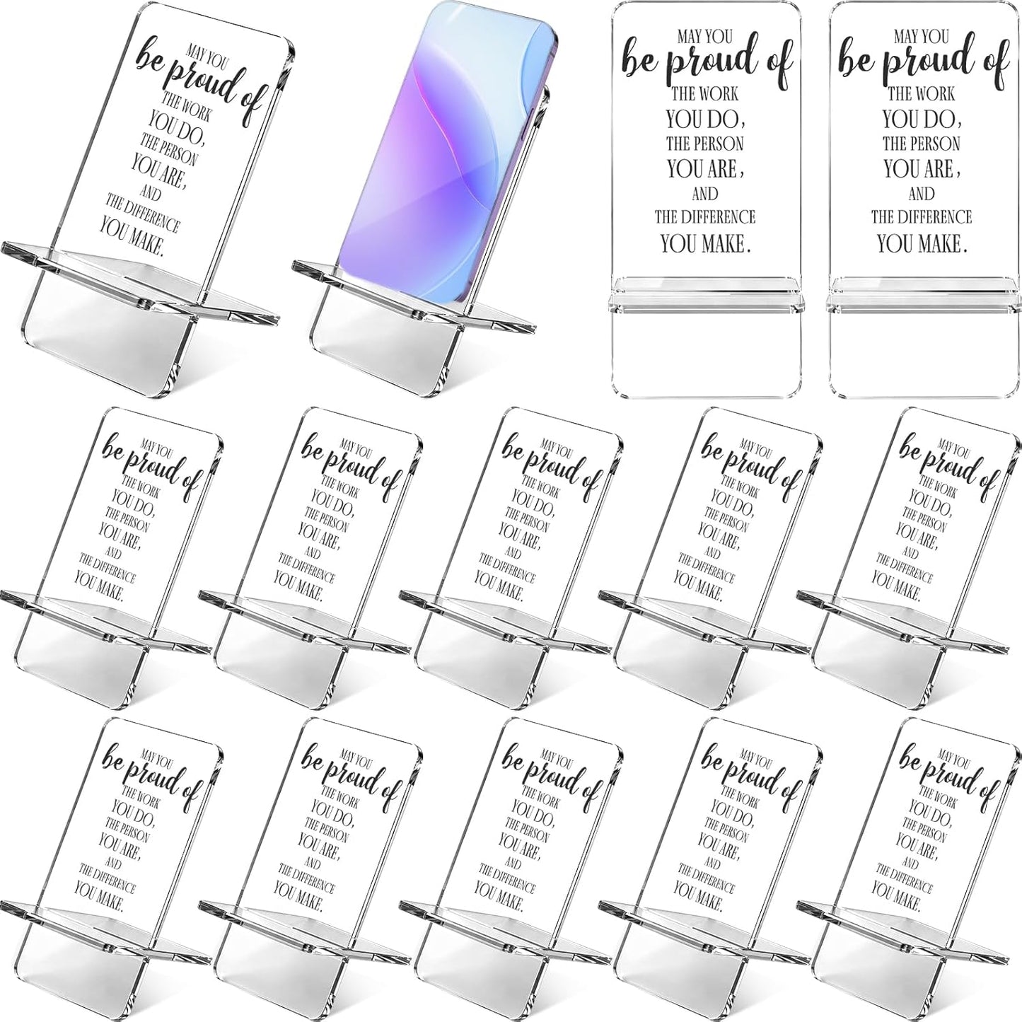 10 Sliner Pcs Employee Appreciation Gifts Bulk Acrylic Phone Stand for Desk Office Inspirational Thank You Gift