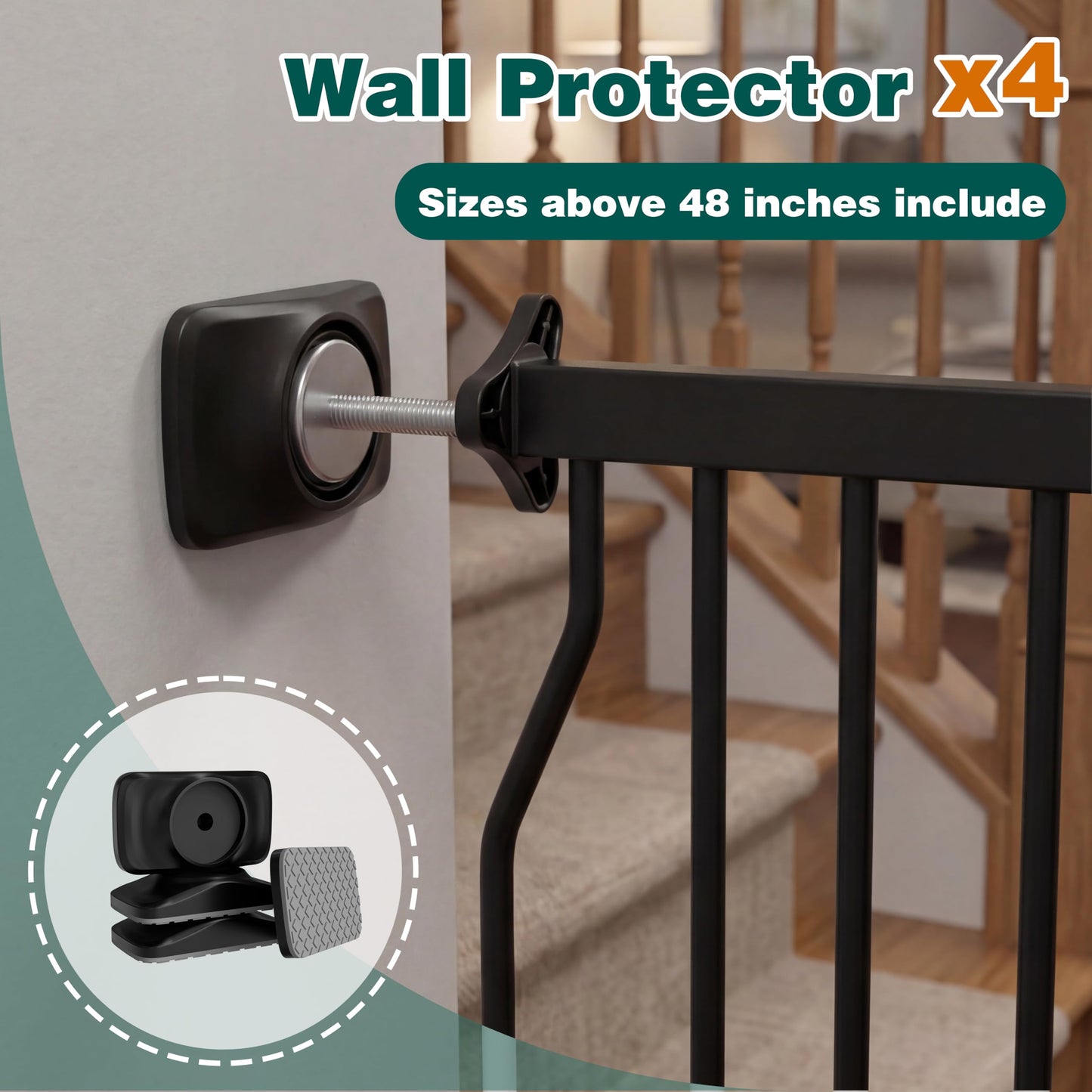 TSAYAWA 62.2"-71.65" Extra Wide Auto Closing Baby Safety Gate for Stairs & Doorways, Pressure Mounted No Drill Pet Gate with Walk-Through Door - Heavy Duty Childproof Gate for Toddlers, Kids, Dogs
