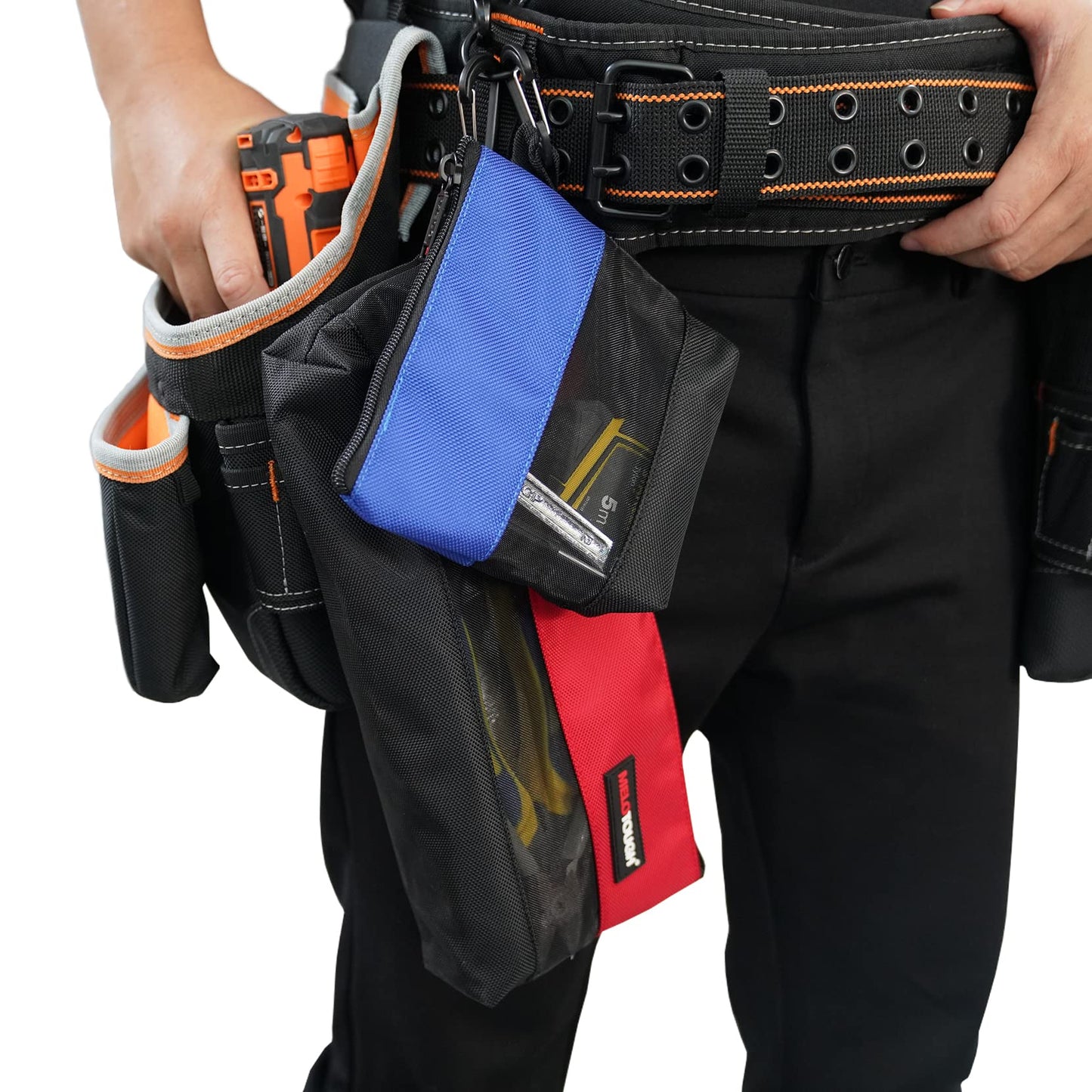 MELOTOUGH 2 Pack Zipper Utility Tool Bag，Small Zipper Bags/Multi-Purpose Tool Pouch Tote Bags Storage Organizer with Mesh Window for Screwdrivers,Pliers,Nut Drivers