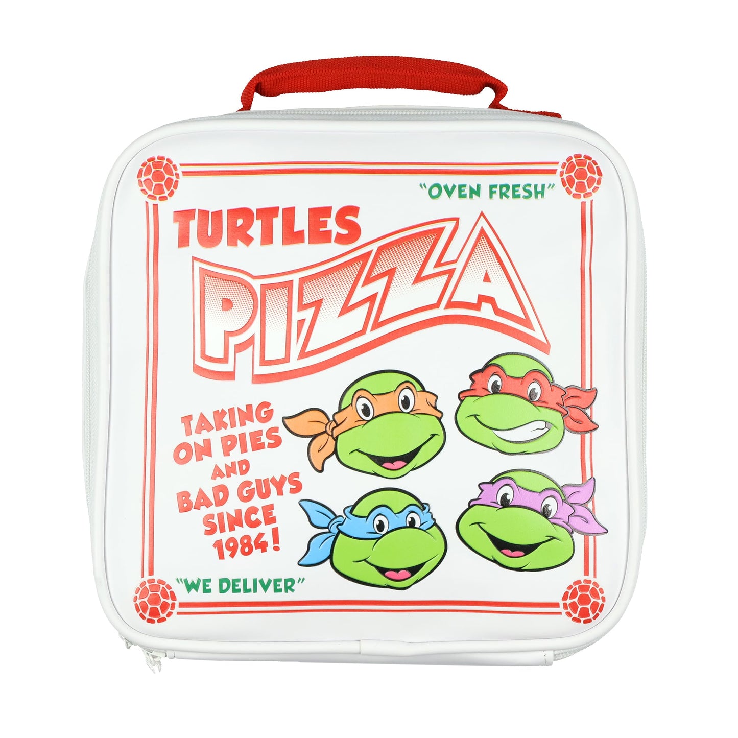 INTIMO TMNT Lunch Box Nickelodeon Teenage Mutant Ninja Turtles Oven Fresh Turtles Pizza Box Lunch Bag Tote 9"