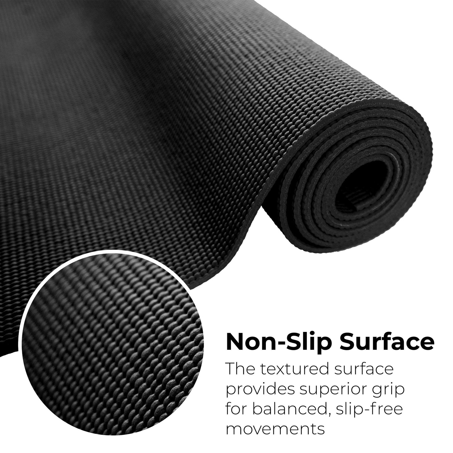 Hello Fit 10-Pack Yoga Mat, 68" x 24" Non Slip Exercise Mat, 4mm Thick Gym Mat for Fitness and Stretching, Bulk Non Toxic Yoga Mats for Schools and Studios, Black