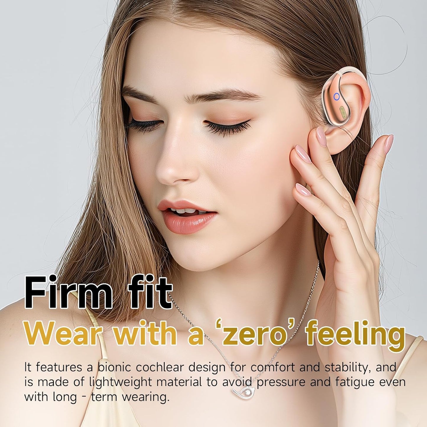 YYFEIDBFEO 5.4 IPX7 Open Ear Earbuds, Wireless Bluetooth Headphones, Stereo Sound Waterproof with Ergonomic Earhook
