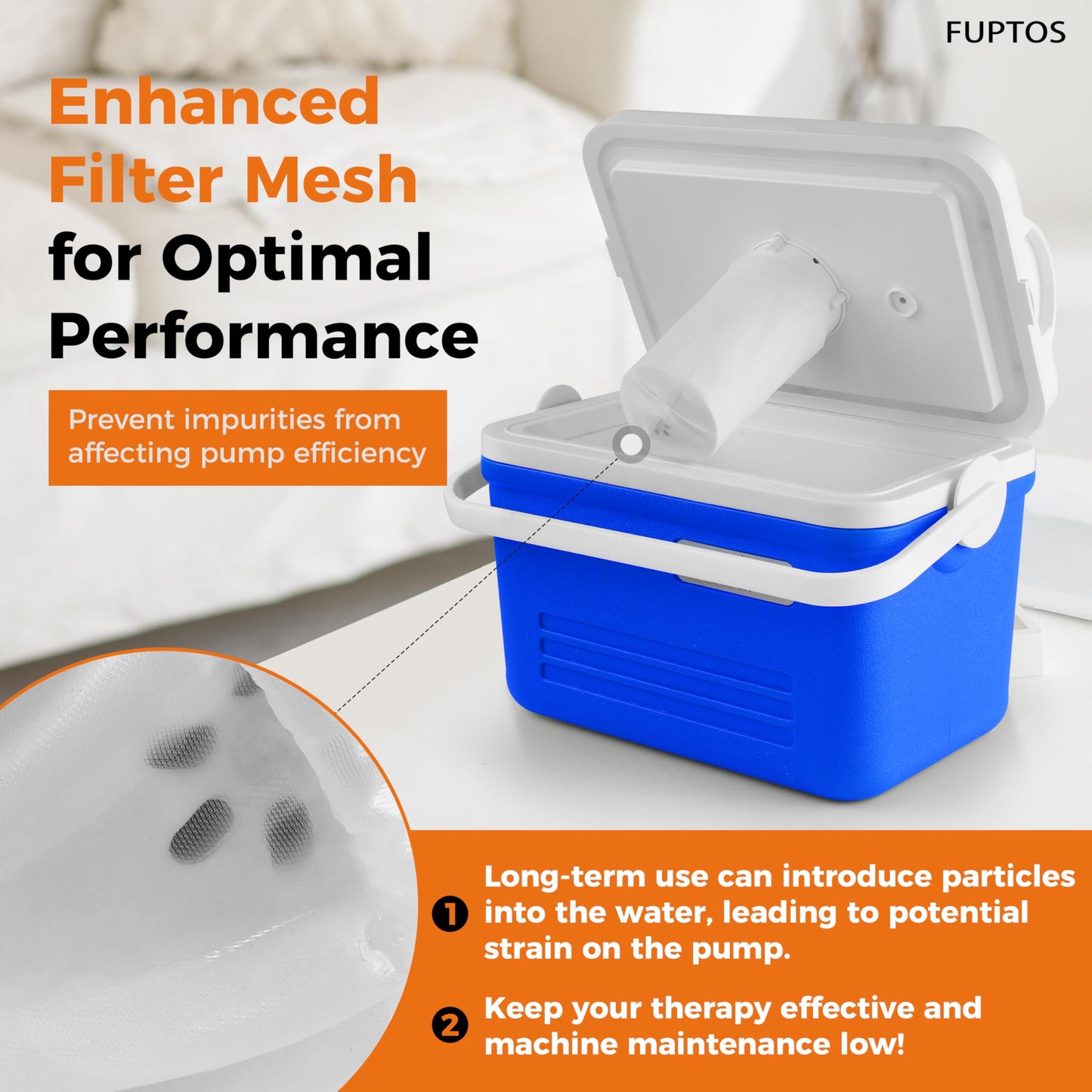 Fuptos Cold Therapy Machine for Knee & Shoulder, Pain Relief, Post-Surgery Recovery, Cryotherapy for Muscle Recovery, Sports Injuries, Digital Timer, Quiet Pump, Universal Ice Pad