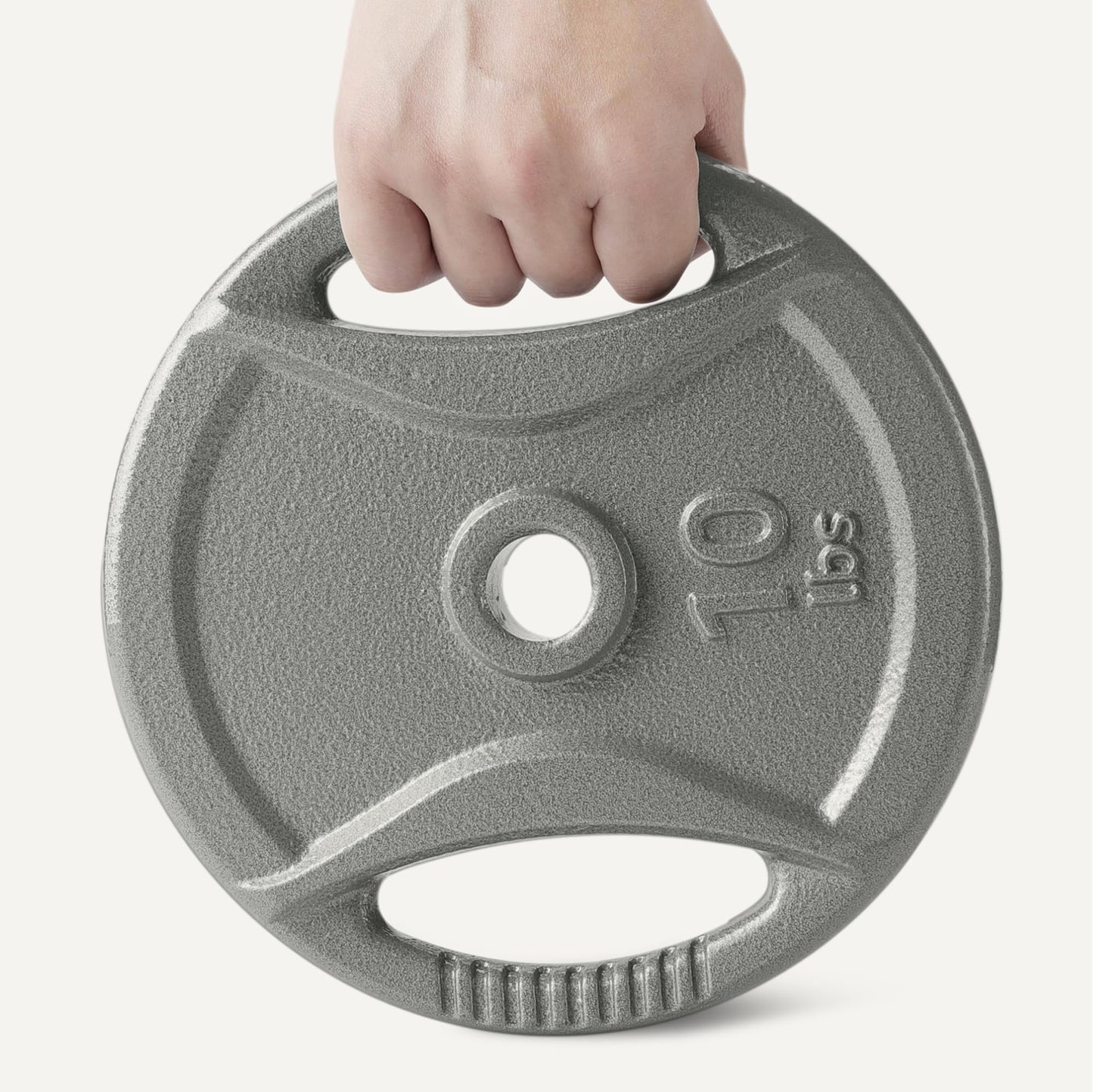 Amazon Basics 1-Inch Grip Weight Plates, 10 lb, Strength Training, Home Gym, 4 Pack