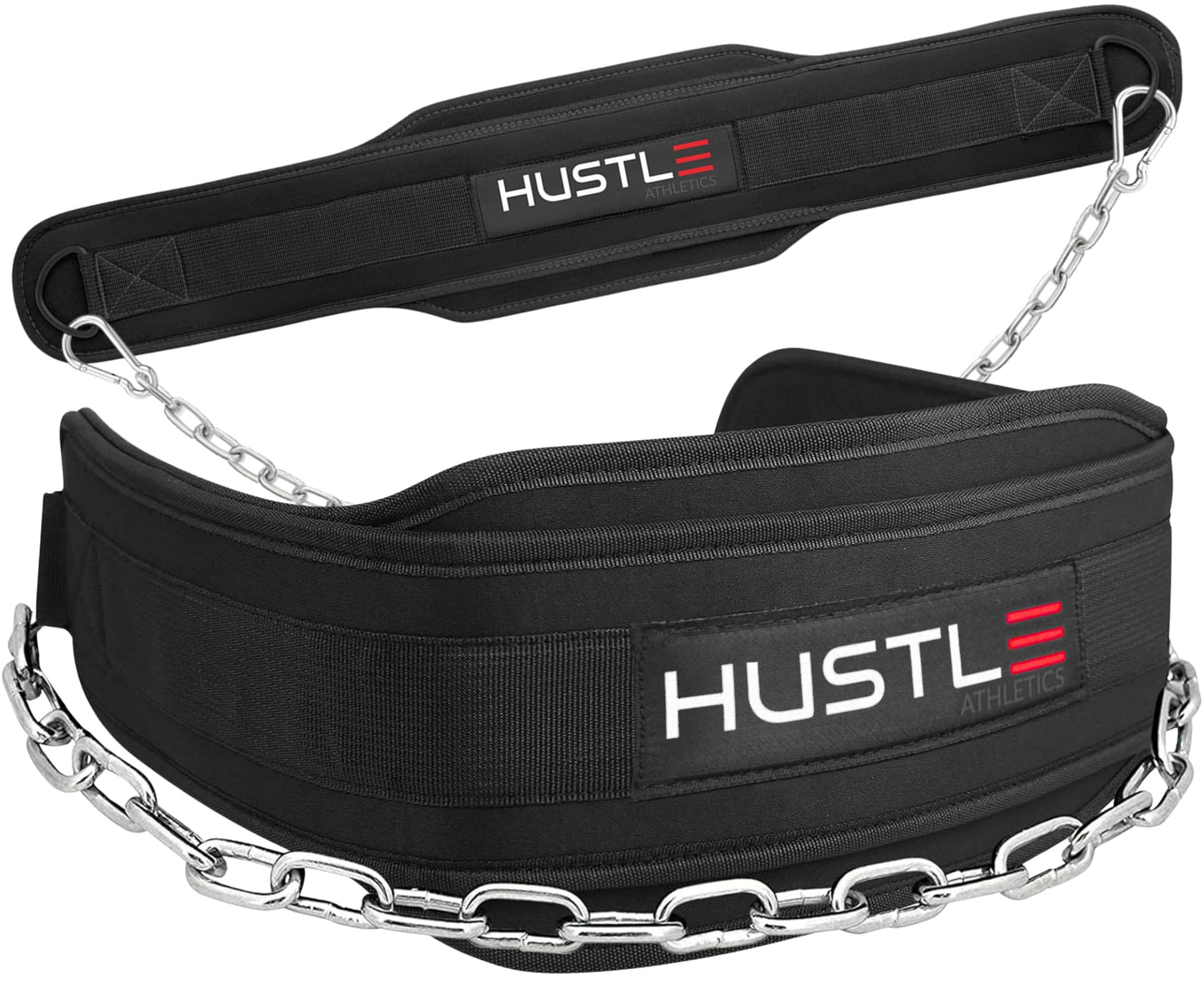 Dip Belt with Chain for Weightlifting – 42in Steel Belt Chain, 7in Padded Back Support, 400lb Capacity – Weighted Belt for Pullups, Dips, Squats – Heavy Duty Weight Belt for Men and Women