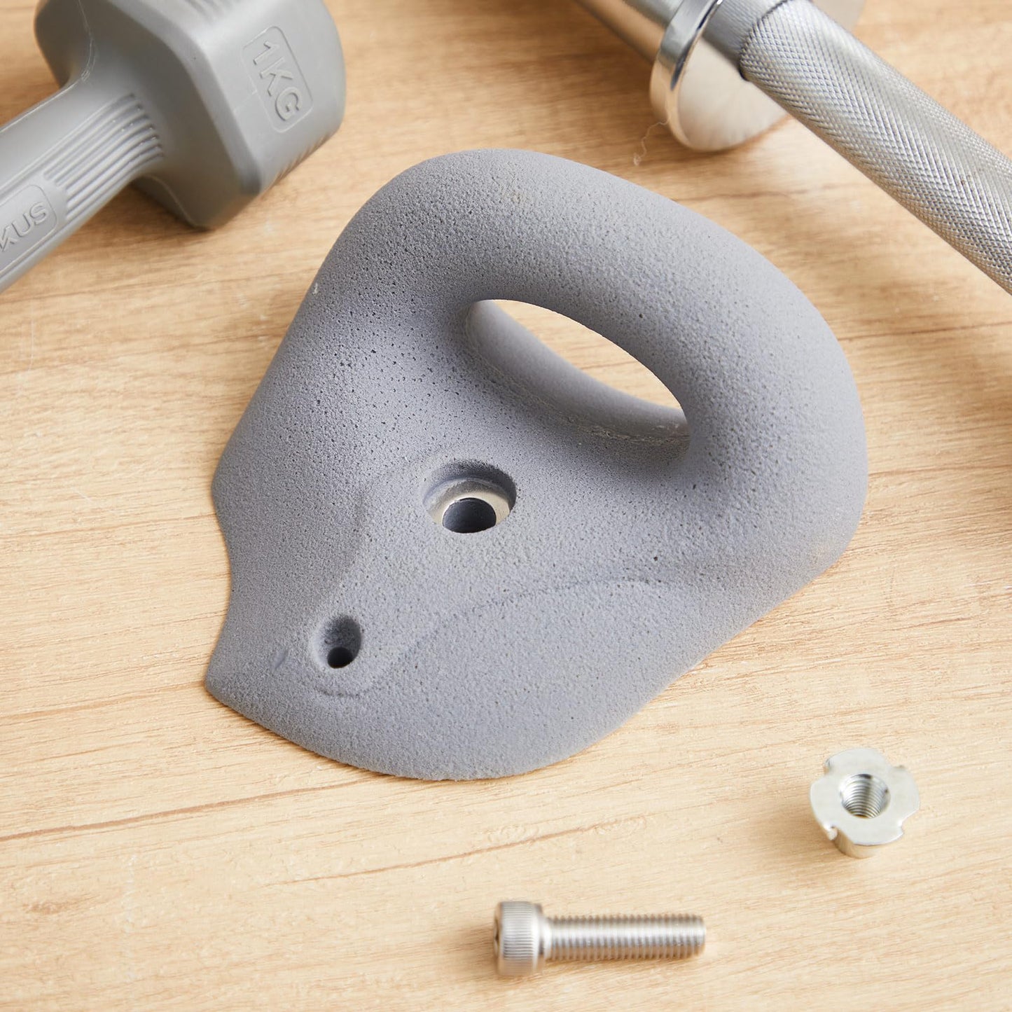 Lewtemi Large Rock Wall Climbing Holds Climbing Wall Grips with Screw-On Ring Jug and Mounting Hardware for Beginner Rock Climbers Indoor & Outdoor Training Grip(1 Pcs)