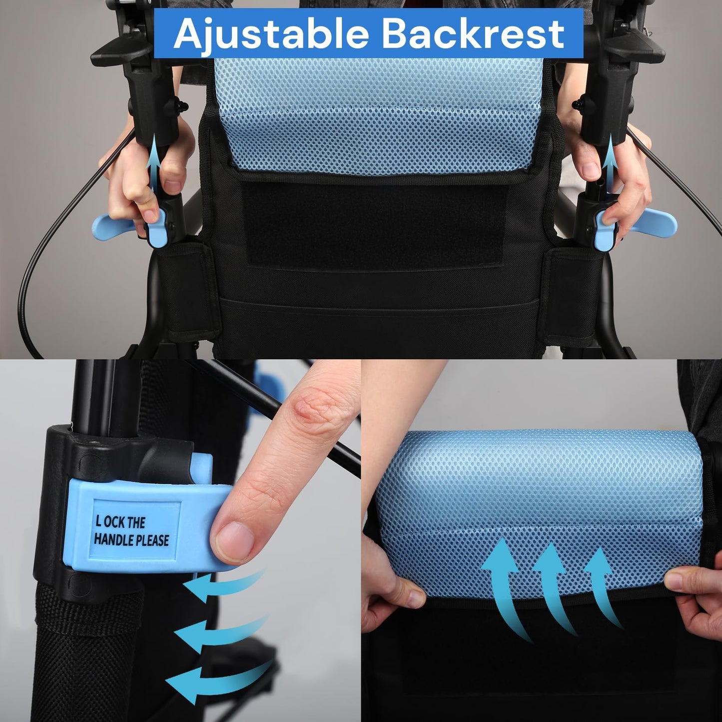 Wheelchairs for Adults,Utral-Lightweight(only 19.4lbs) Transport Chair, Foldable and PortableTravel Wheelchair with Telescopic Handle,Portable Folding Transfer Wheelchairs for Elderly,Blue