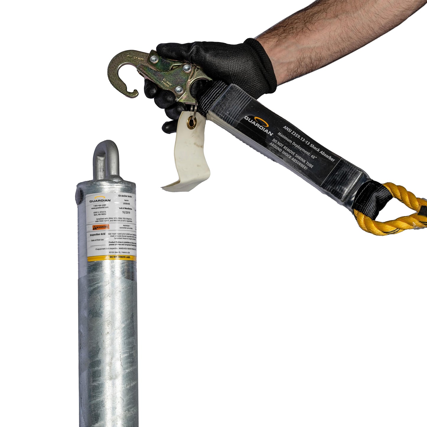 Guardian 00656 Galvanized Steel Post Anchor 18 Inches Tall Concrete Applications 5000 lb Minimum Breaking Stregth OSHA and ANSI Compliant