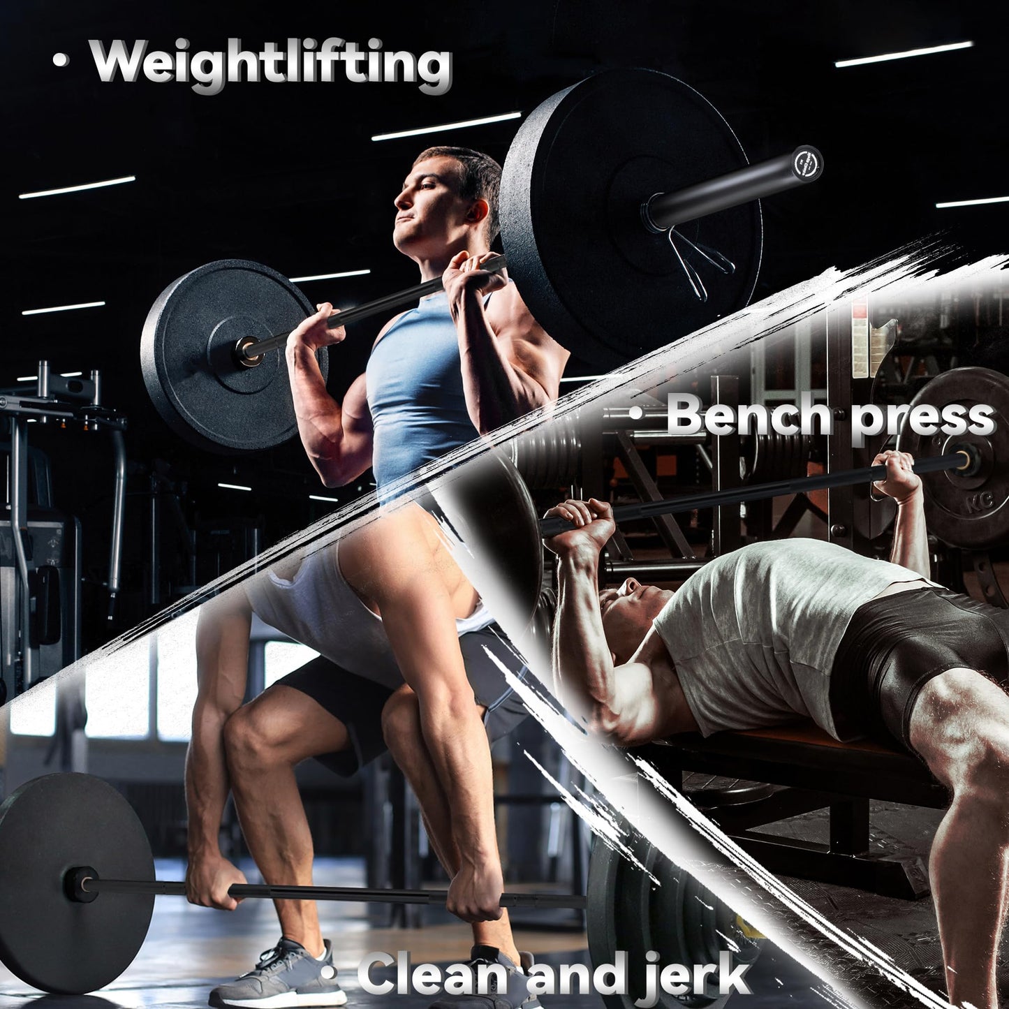 7FT/4 ft Home Gym Barbell Bar – 700LB/1500LB/500LB Capacity, Anti-Slip Knurling, Solid Steel, for Weightlifting, Strength Training