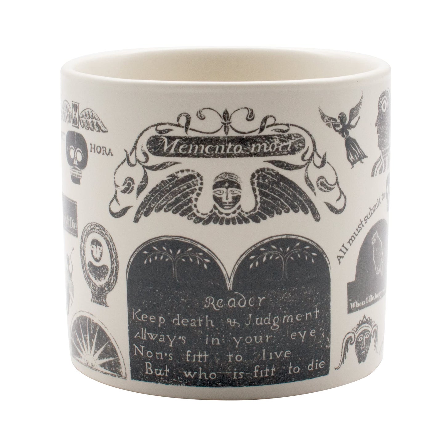 The Unemployed Philosophers Guild Memento Mori Coffee Mug - Features Classic Images Taken from Burial Monument Carvings, Comes in a Gift Box, 14 oz