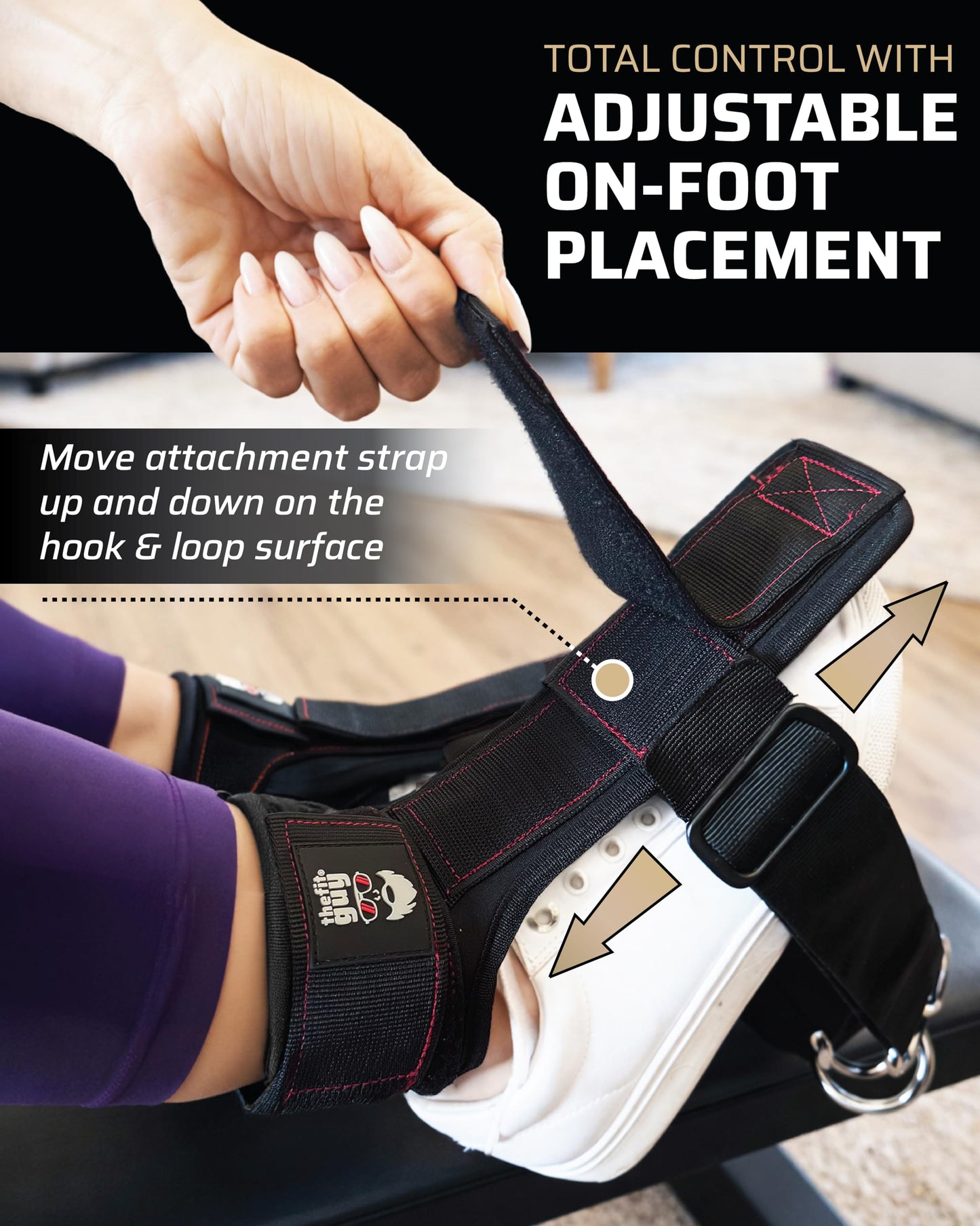 THEFITGUY Tib Straps — Tib Bar Alternative for Cable Machine | Tibialis Raise Strap for Shin, Knee & Ankle Strength | Tibialis Trainer | Dorsiflexion & Lower Leg Strengthening Equipment