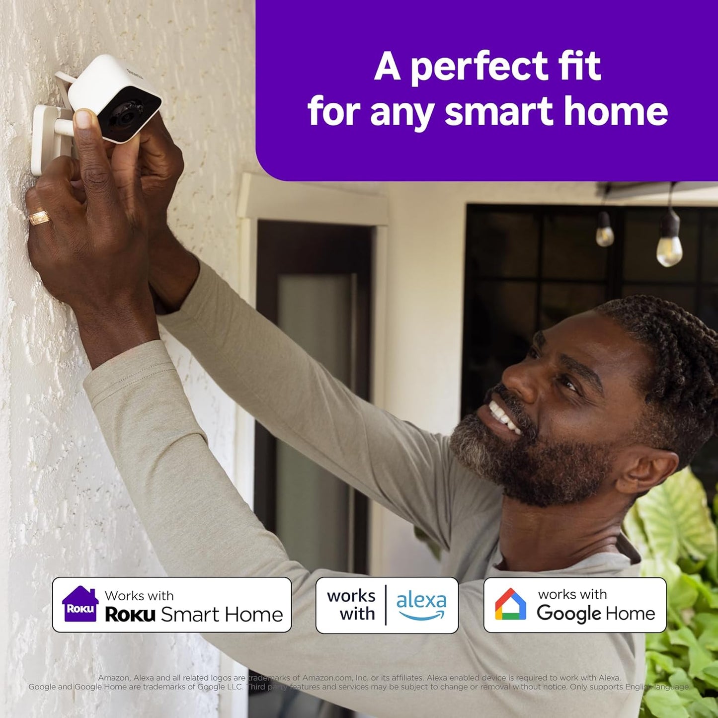Roku IP65 1080p Outdoor Camera - Home Security - Weather Resistant Wired Security Camera & Pet Monitor with HD Night