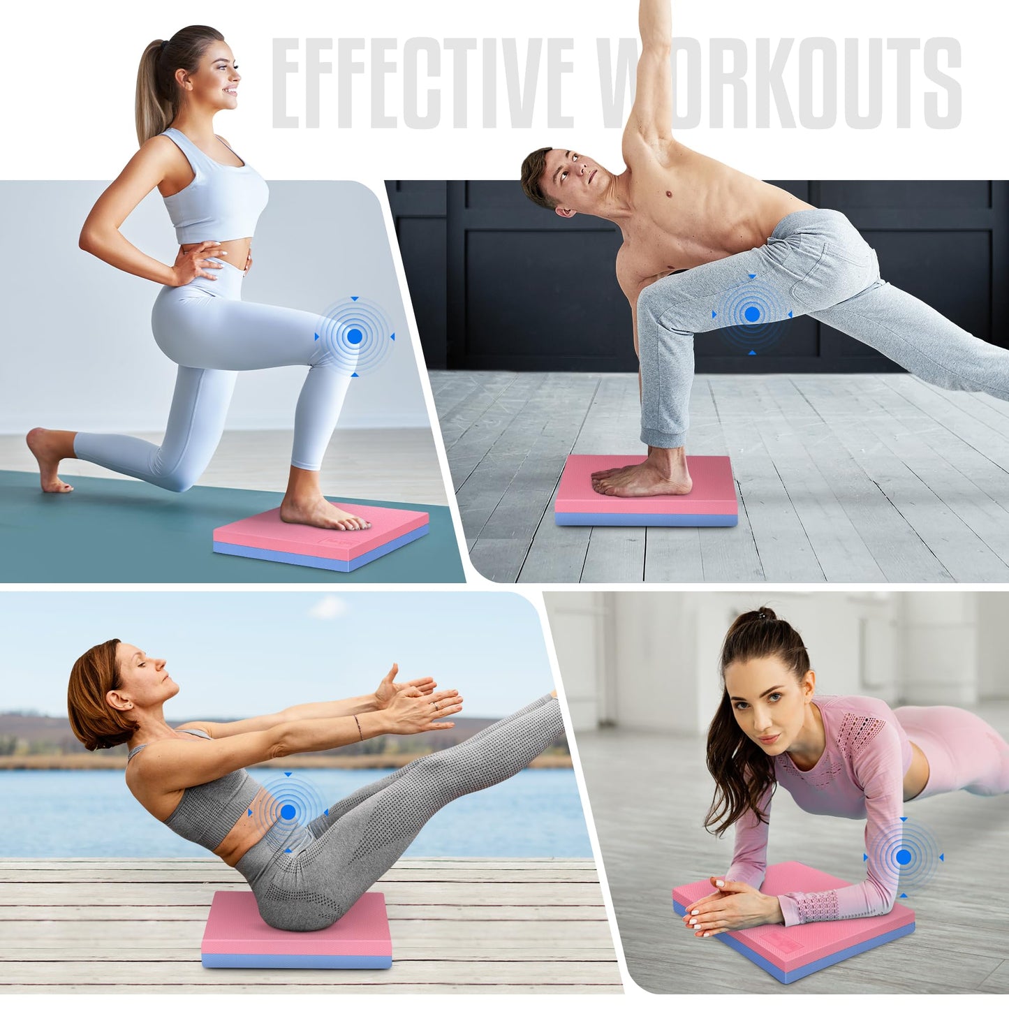 Yes4All Large Foam Balance Pad, Non-Slip Foam Mat for Yoga & Strength Training, Exercise Knee Pad for Floor Workouts, Soft Cushion for Balance Training