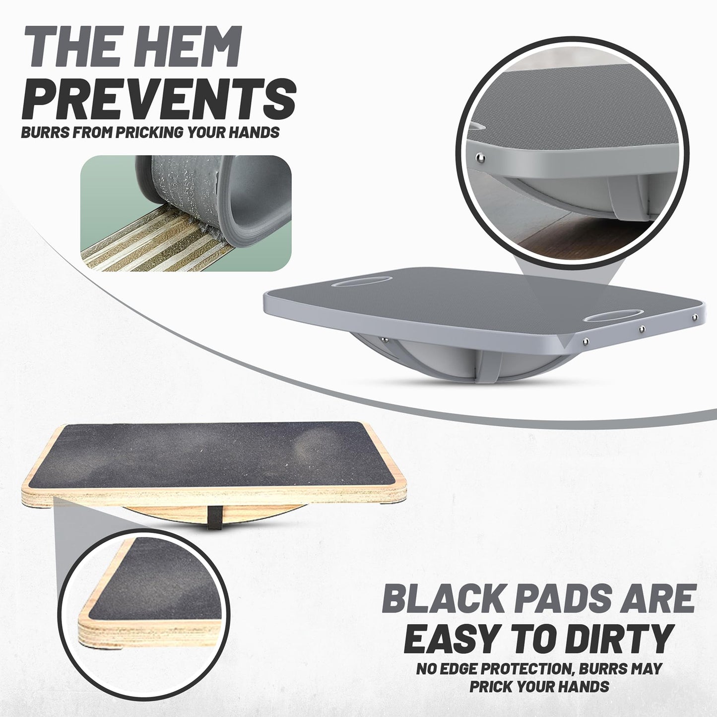 Professional Wooden 360° Rotating Balance Board, Anti-Slip wobble board, 500 lbs Capacity. Perfect for under-desk standing, physical therapy, rehab, core & stability training, and fun for all ages.