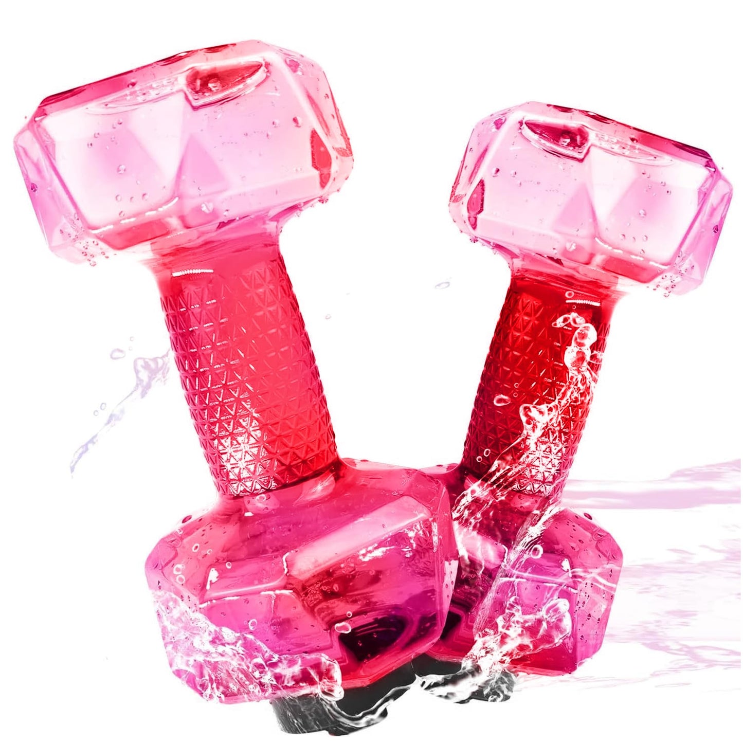 Water Weights for Pool Exercise Set of 2, Aquatic Exercise Dumbbells with Non-slip Handle, PE Materials Water Dumbbell Aerobics for Water Aerobics Weight Loss (Pink)