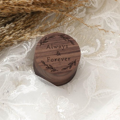 Drnilui Ring Box, Wooden Ring Boxes and Ring Holder Portable Jewelry Case Premium Gift for Weddings, Engagements, Anniversaries, and Birthdays