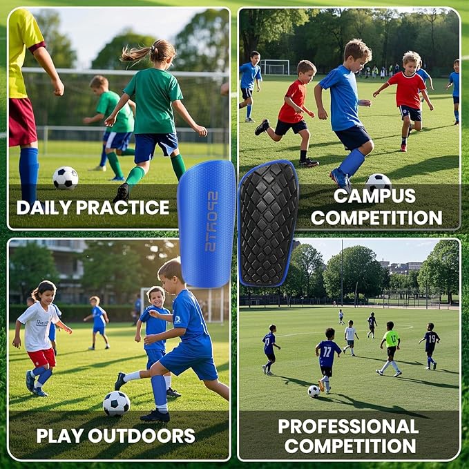 Shin Guards Soccer Kids 2025 Version High-Density Foam Soccer Shin Guard with Sleeves Shin Protective Pads for Kids Daily Practice School Competitions Outdoor Play