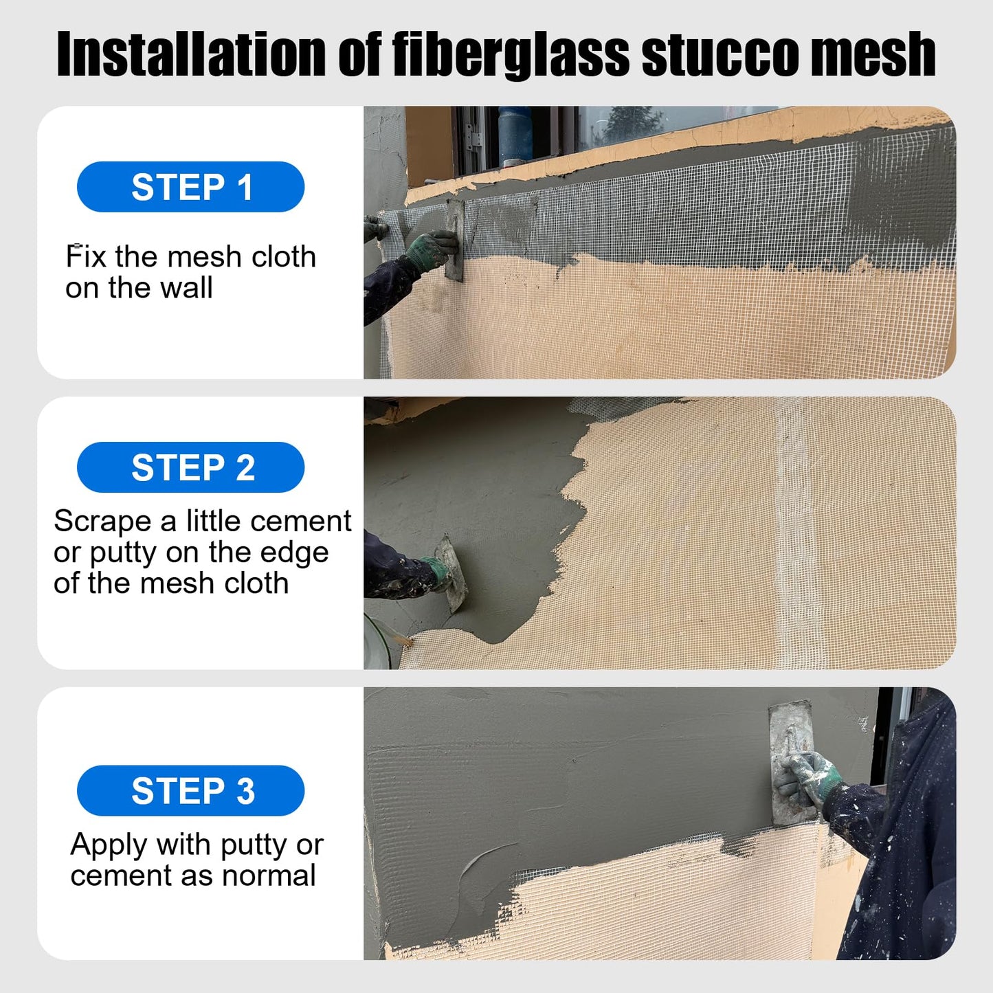 Fiberglass Mesh 3.2ft x 328ft,Fiberglass Mesh Plastering Mesh Enhanced Strength and Stability for Walls