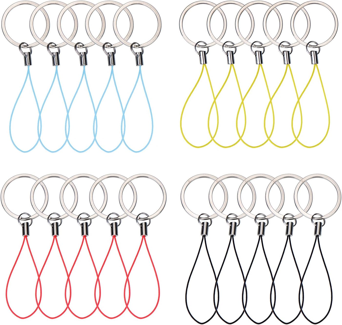 20 Mp3 4 Bememo Pieces Nylon Keychain Lanyard for USB Flash Drive Key Fob Lanyard with Color Strap String Bulk Short