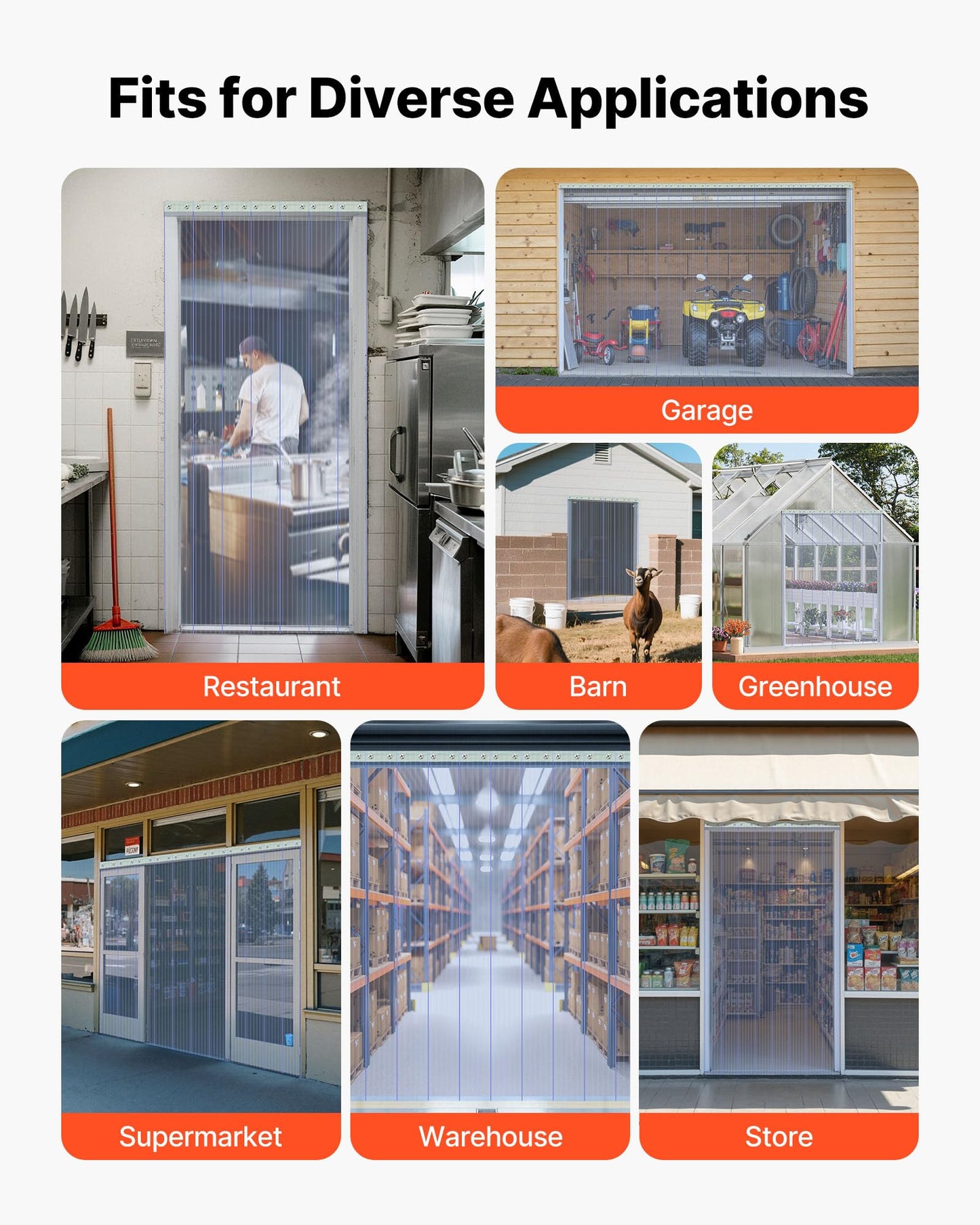 VEVOR Clear PVC Strip Curtain, 150 ft Length x 12 in Width, Ribbed Plastic Door Strip Bulk Roll, Walk in Freezer Cooler Curtain Strips for Doorways of Supermarket, Garage, Warehouse, Pet Animal House