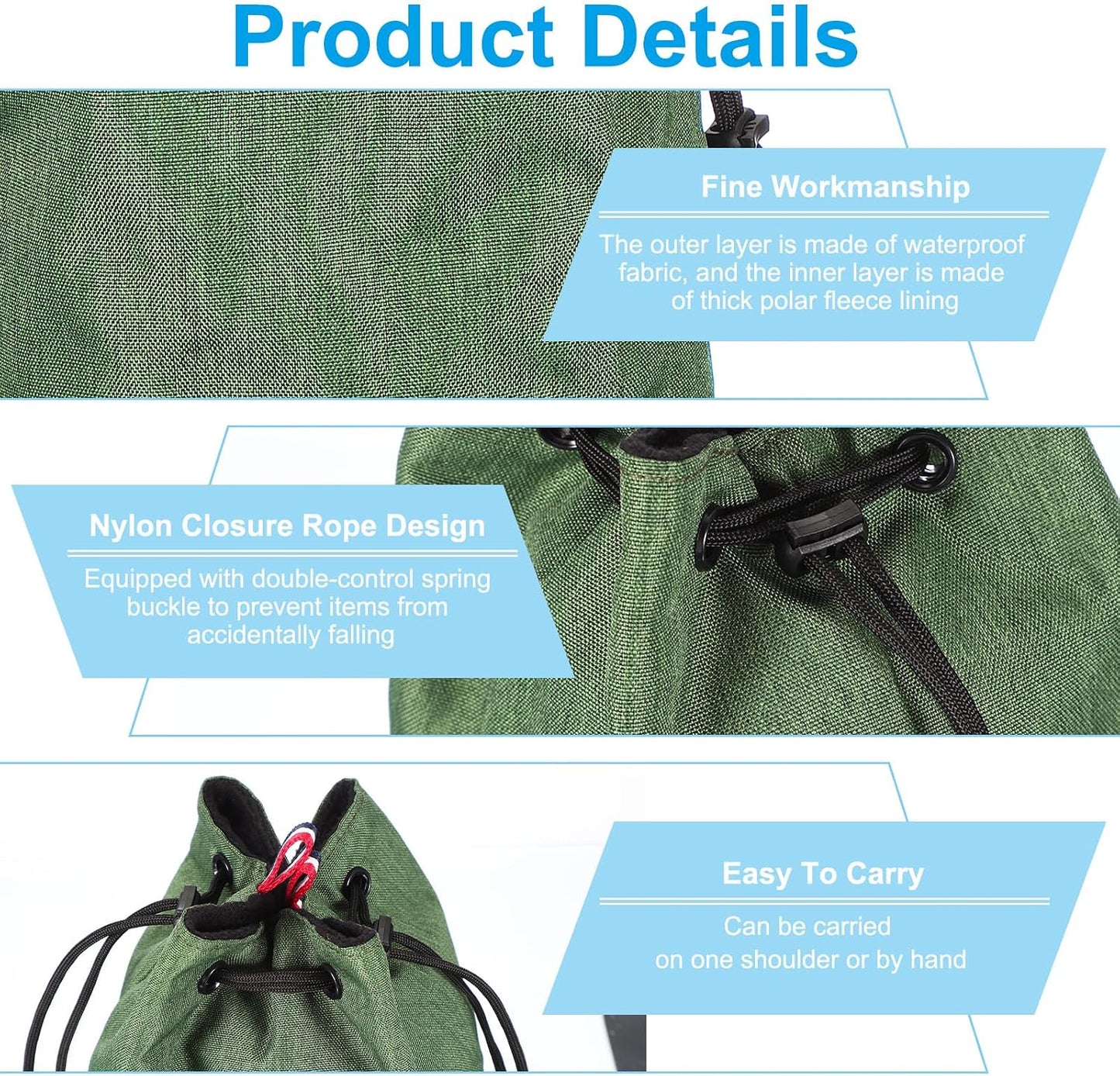 Waterproof Drawstring Camera Bag - Ideal for Lenses & Accessories