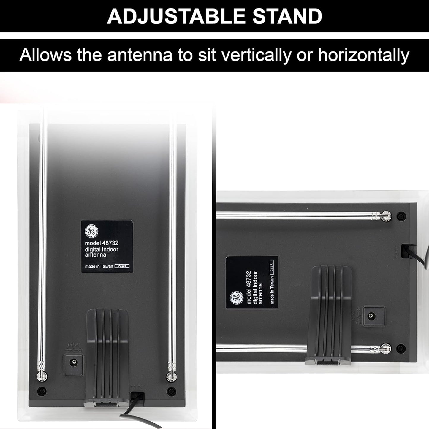 GE 4K 1080p 48732 TV Antenna for Smart TV Indoor, HD Antenna, Supports Signal Reception with Signal Amplifier, Free