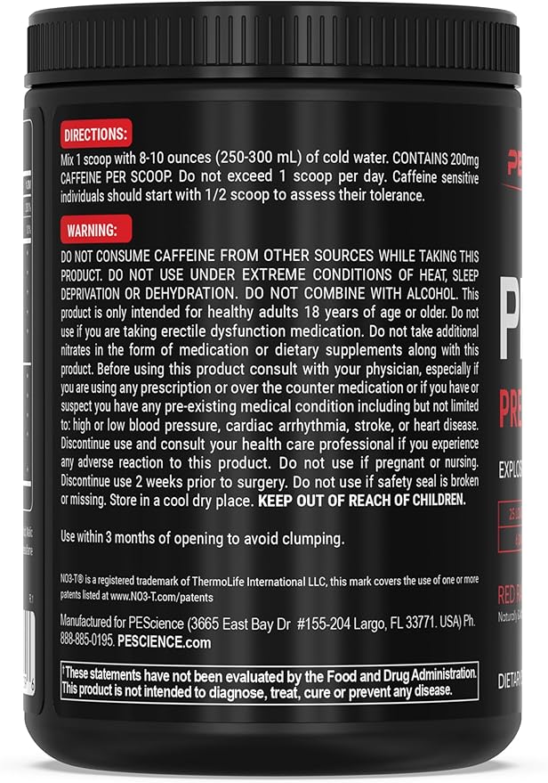 PEScience Prolific-1 Pre Workout Powder for Men & Women with L-Citrulline, Nitric Oxide Booster, Energy Powder & Nootropic for Focus ??Preworkout Without Beta Alanine ??25 Scoops, Red Razz Candy
