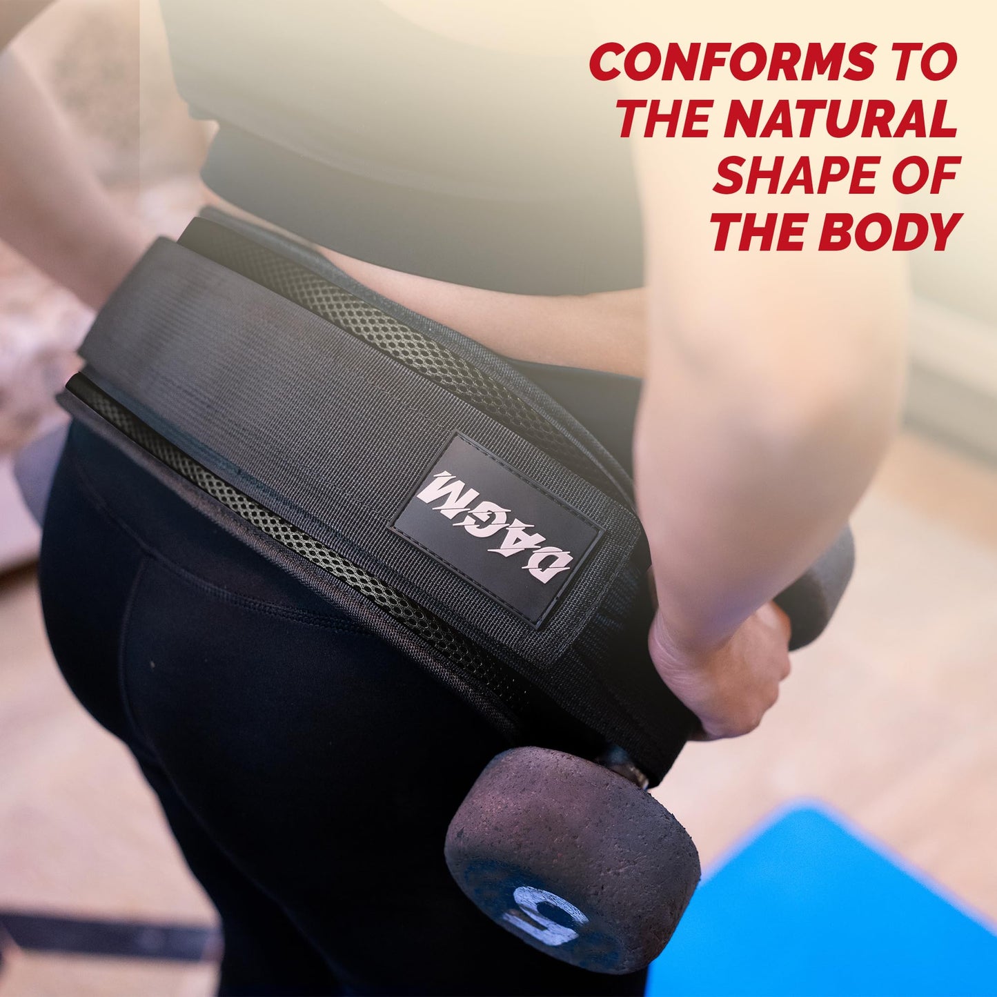 DAGM Hip Thrust Belt for Dumbbells Heavy Weights – Adjustable Glute Workout Belt for Women, Non-Slip Booty Hip Thrust Training Belt for Home Gym, Squats & Glute Bridge Exercises Holds Up to 500 lbs (Black, Loop)