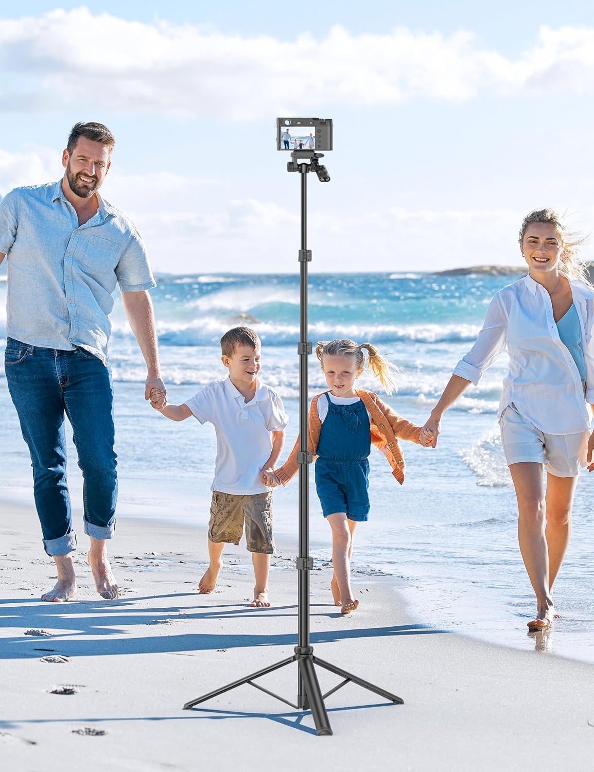 SelfieShow 72" Phone Tripod & Selfie Stick, Extendable Cell Phone Tripod Stand with Detachable Remote&Phone Holder