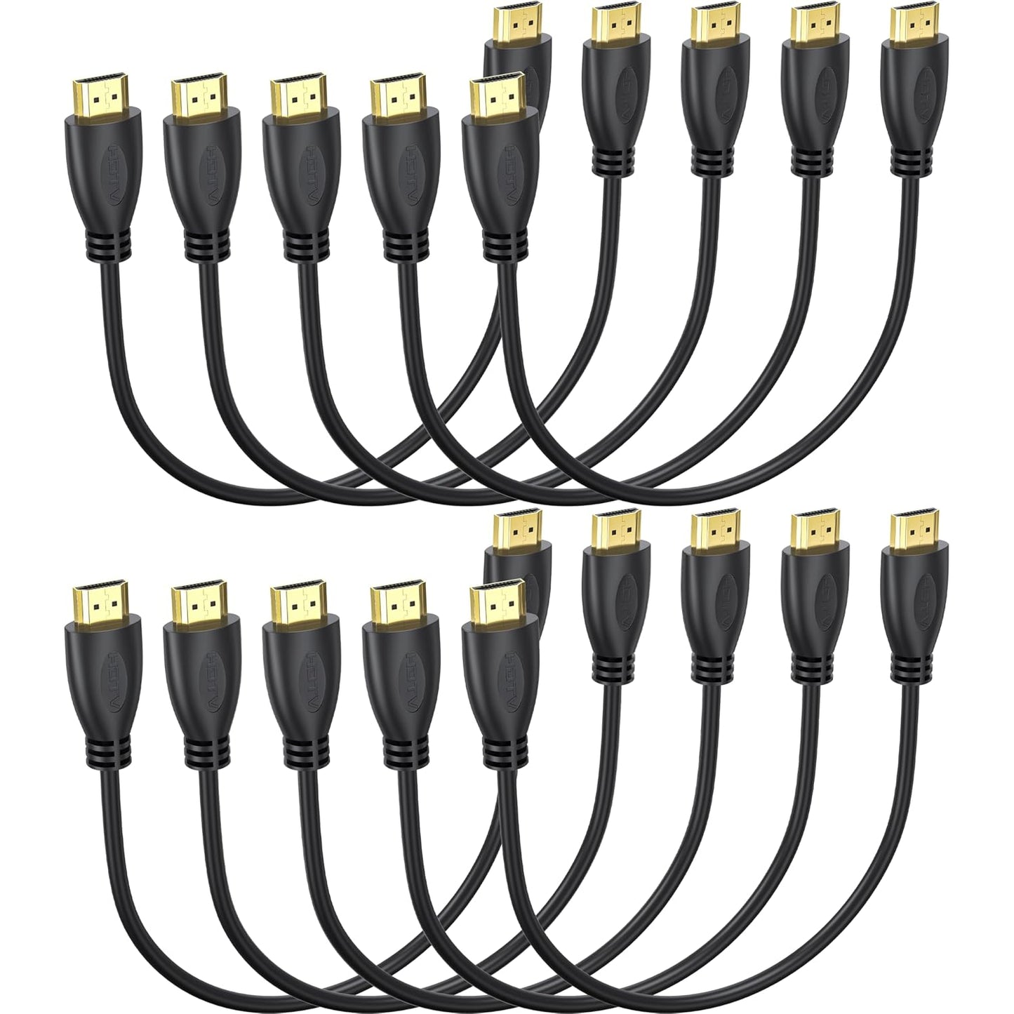 4K 1FT 10-Pack, 2.0 CL3 PS5, PS4, HDMI Cable High Speed HDMI Cable Supports ARC & Rated for Laptop, Soundbar, Monitor