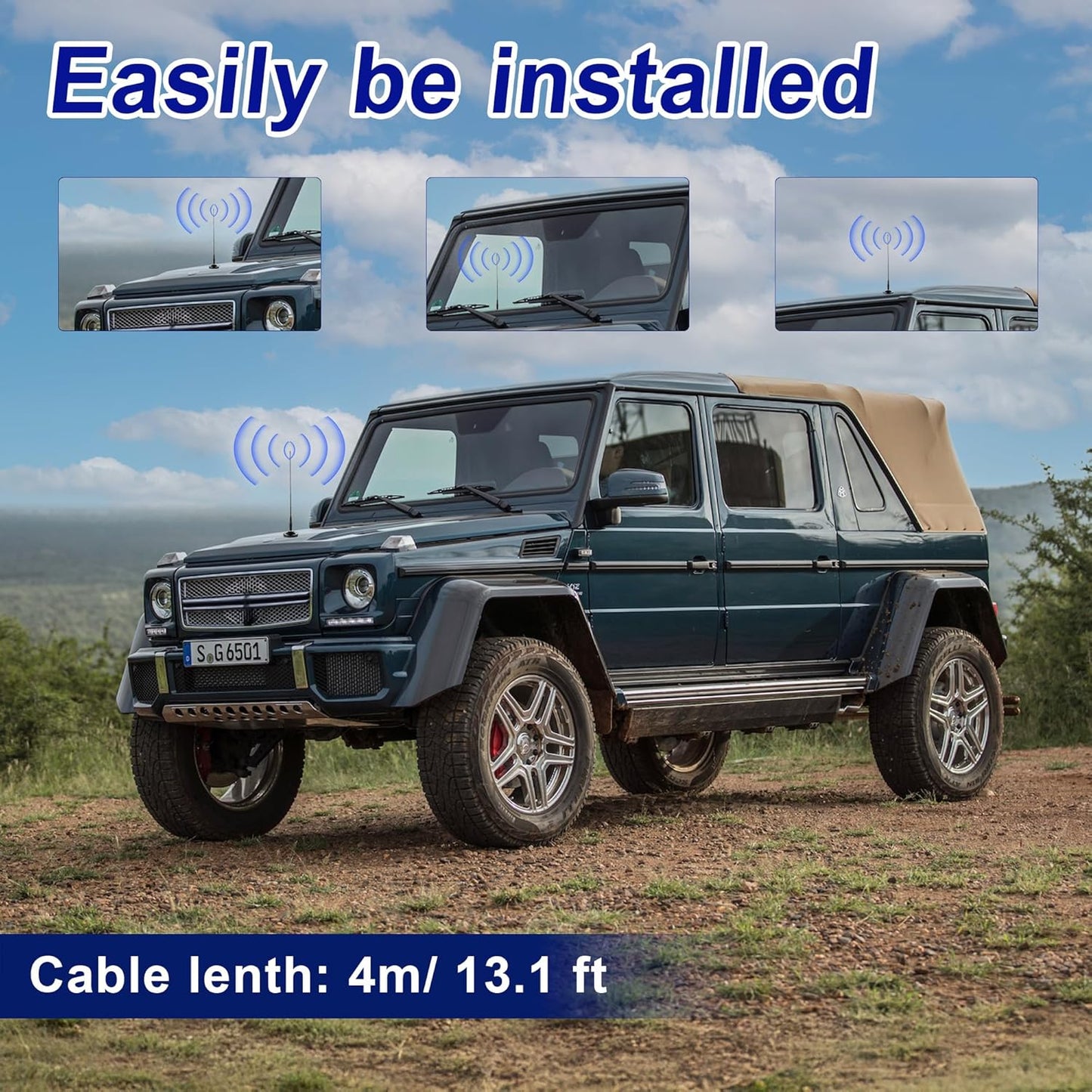 eifagur 136-174MHz 400-470MHz 2meter 70CM Vehicle Car Mobile Ham Radio GMRS Soft Whip Antenna, UHF VHF Magnetic Base