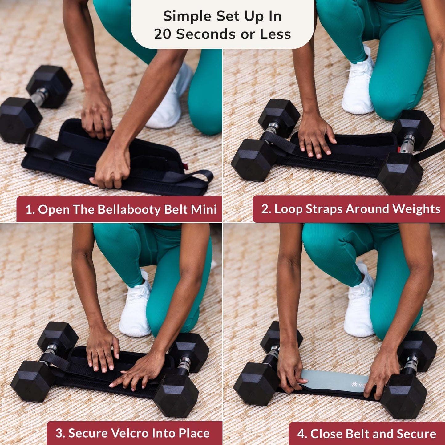 Bellabooty Belt Mini - Bellabooty Exercise Hip Thrust Belt Mini – For Dumbbells, Kettlebells, and Plates – Slip-Resistant Padding for Hip Protection – Perfect for Gym, Home, and On-the-Go Workouts