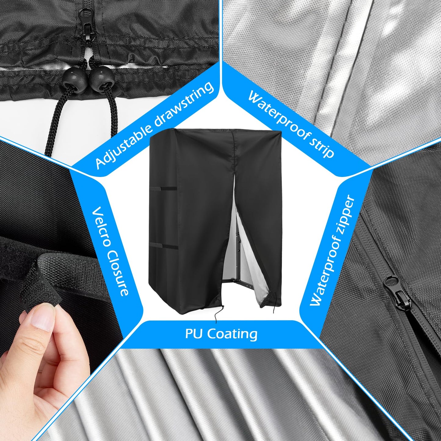Safipotts Squat Rack Cover, Waterproof Outdoor Gym Equipment Covers with Zipper for Squat Rack/Weight Lifting Rack/Home Gym Workout Equipment (47" W x 69" D x 84" H)