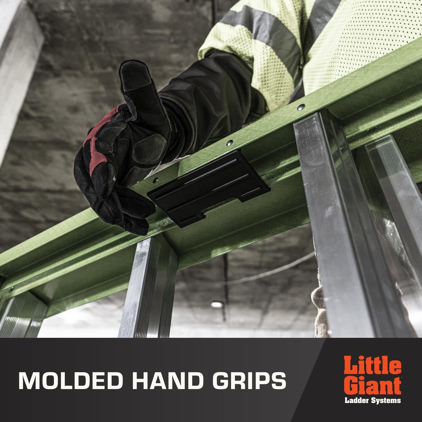 Little Giant A-Force300 4 Ft Ladder with 5in Spreader Step, Lightweight Non-Conductive Fiberglass Step Ladder with Slip-Resistant Feet, 300 Lbs. Capacity Type IA Extra Heavy Duty A-Frame Stepladder