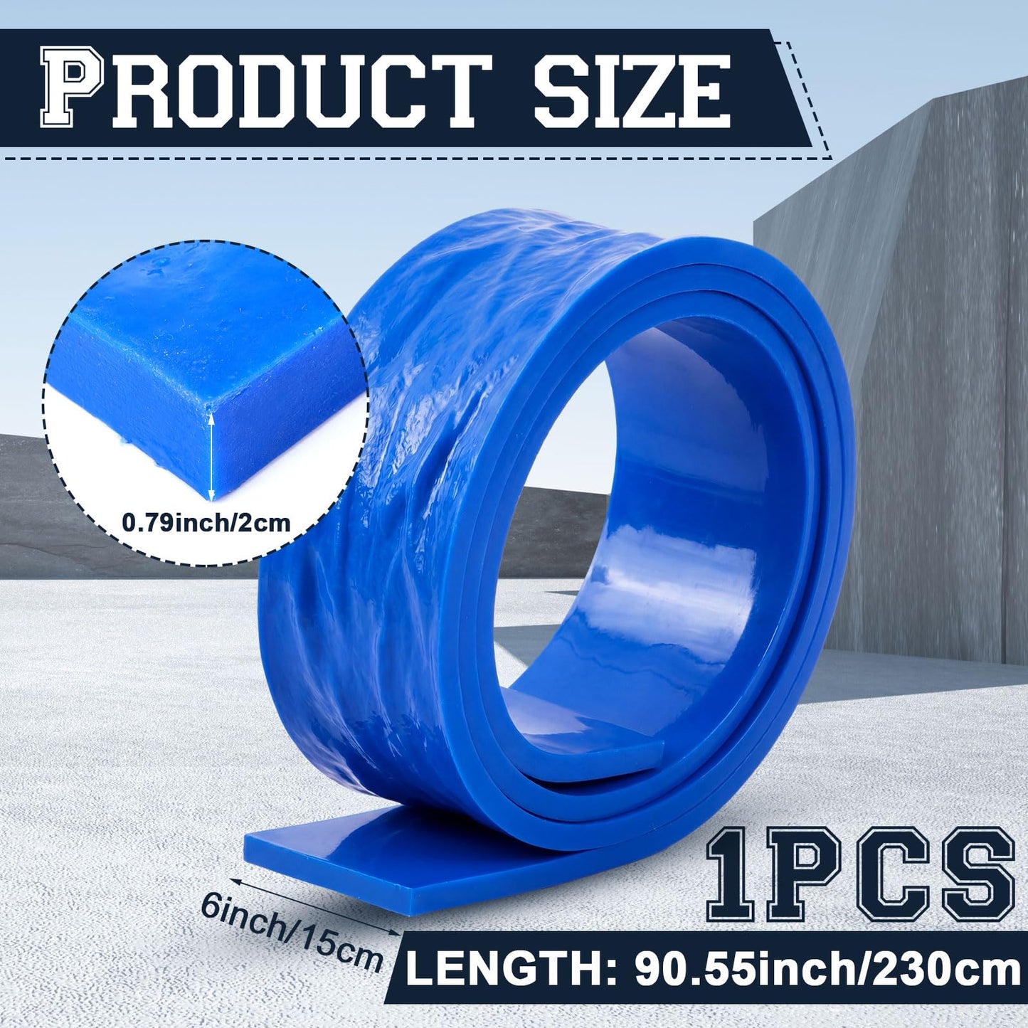 RimCereal Concrete Stone Rock Edge Form Liner Countertop Edge Form Liner Chiseled Concrete Stone Molds for Countertops Steps, Benches, Fireplaces Edging Forms(Blue,5.91" W X 90.55" L X 0.79" T)