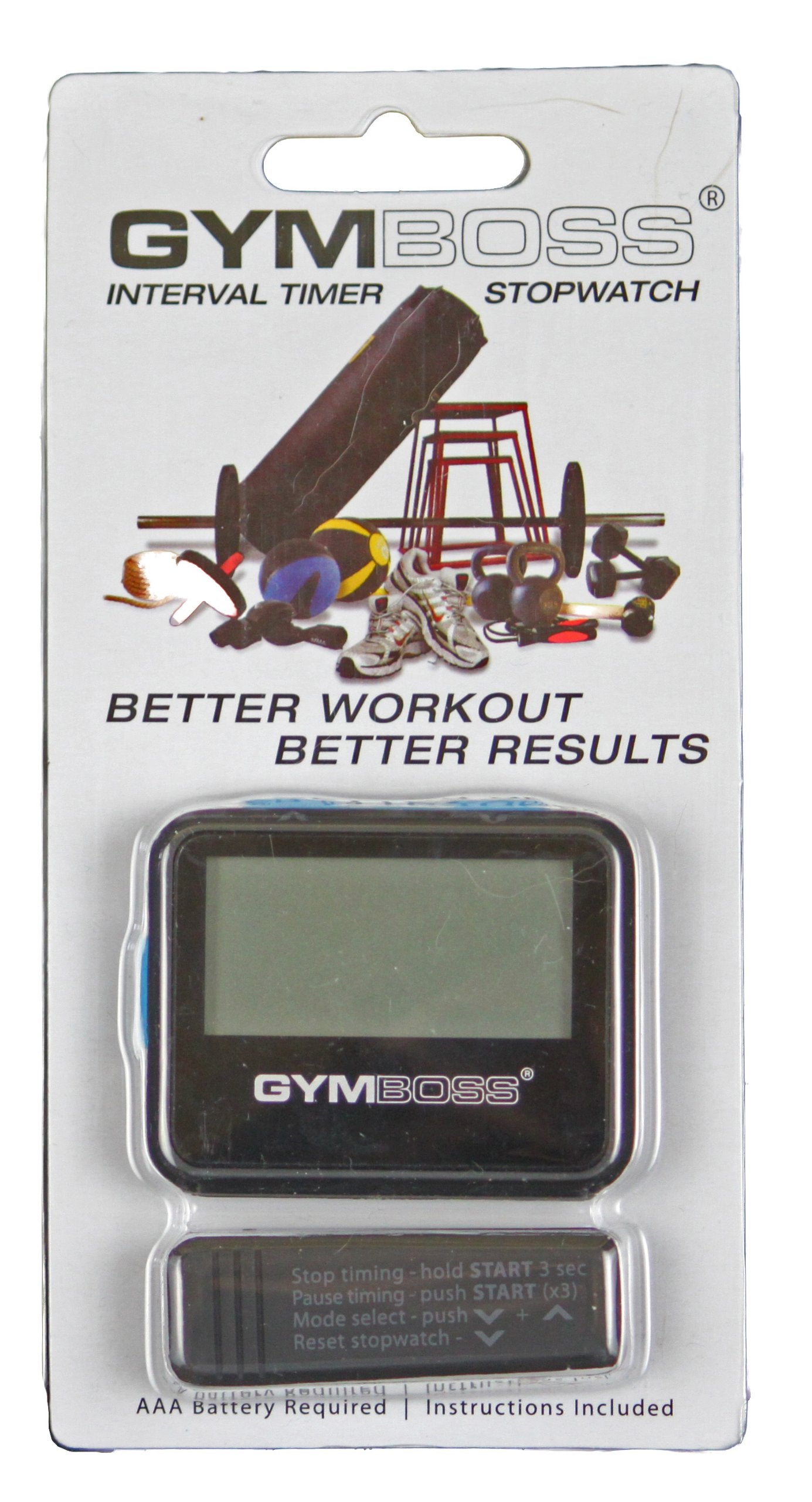 Gymboss Interval Timer and Stopwatch - Black/Blue SOFTCOAT