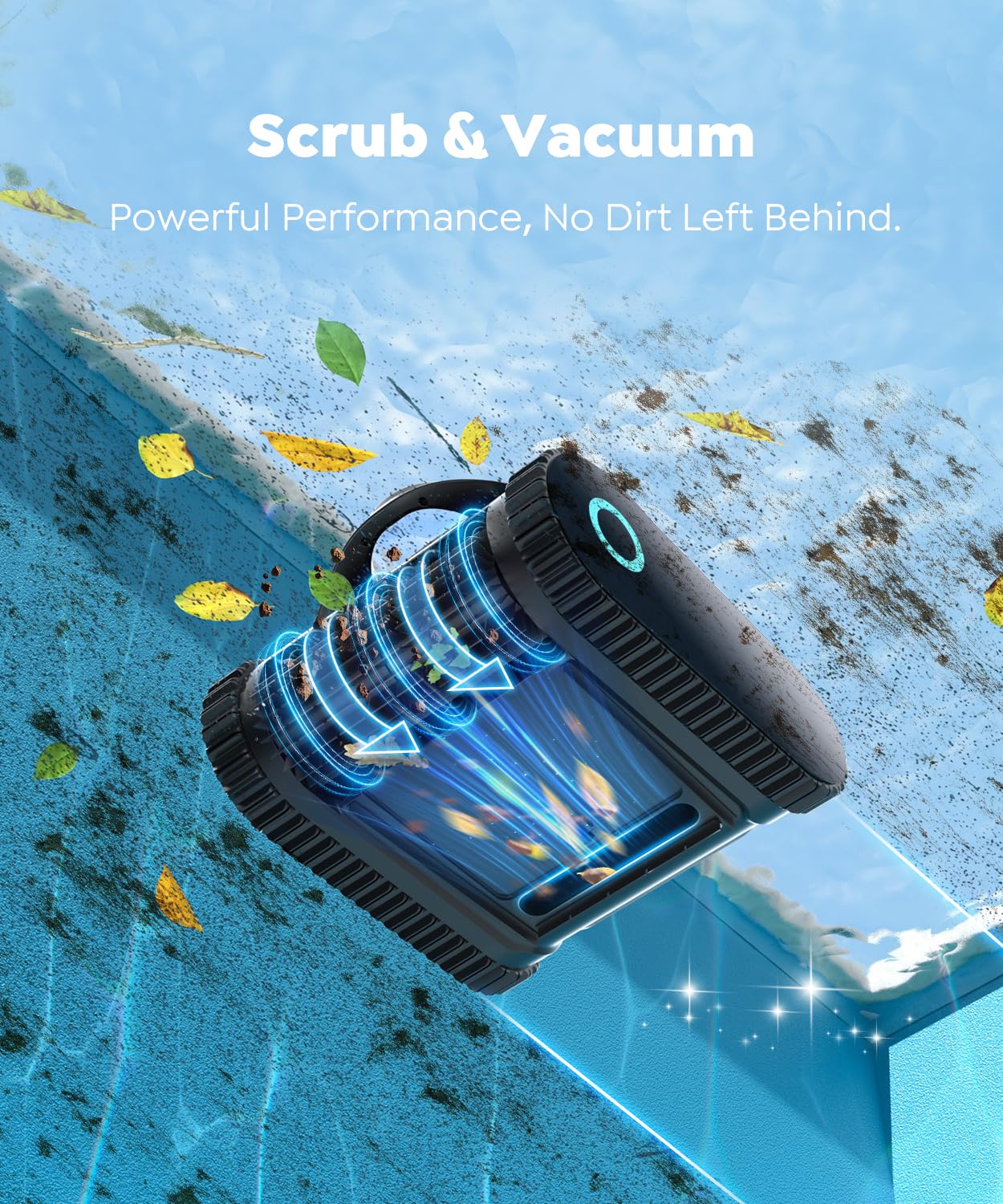 C1 Robotic Pool Cleaner with 180 Mins, Pool Vacuum for Inground Ground Pools up to 1615 sq.ft, Smart Routing, Wall Climbing, Dual Filtration, with APP, Multi-Mode Cleaning (Pearl White)