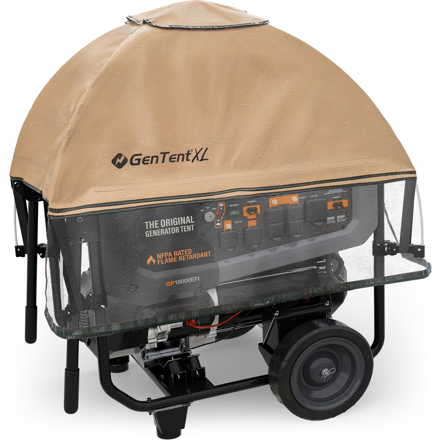 GenTent XL Open Frame Running Cover – Universal Kit Generator Tent for Larger Generators (Tan, XL - Standard)