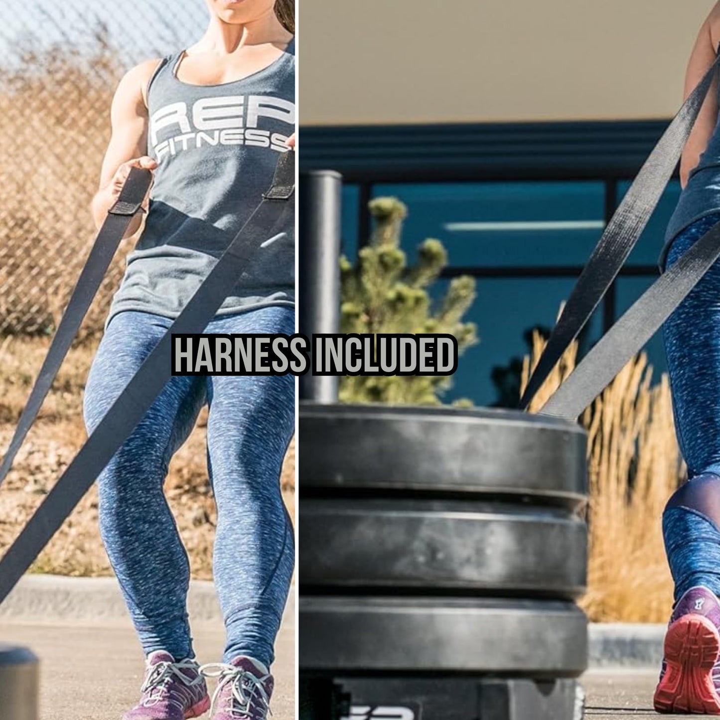 Rep Pull Sled - Adjustable Weight Pull Sled for Conditioning and Weight Training