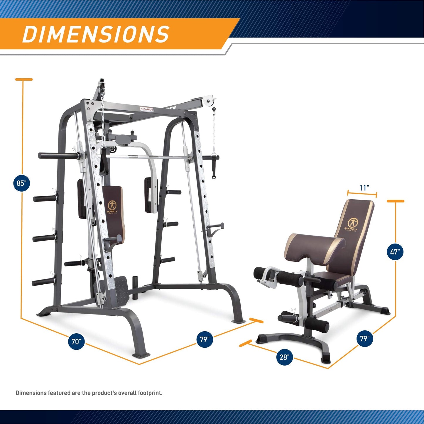 Marcy Power Cage, 1900 lbs Multi-Functional Smith Machine Cage System for Home Gym Training, with Leg Developer, Press Bar, and Squat Rack, Silver