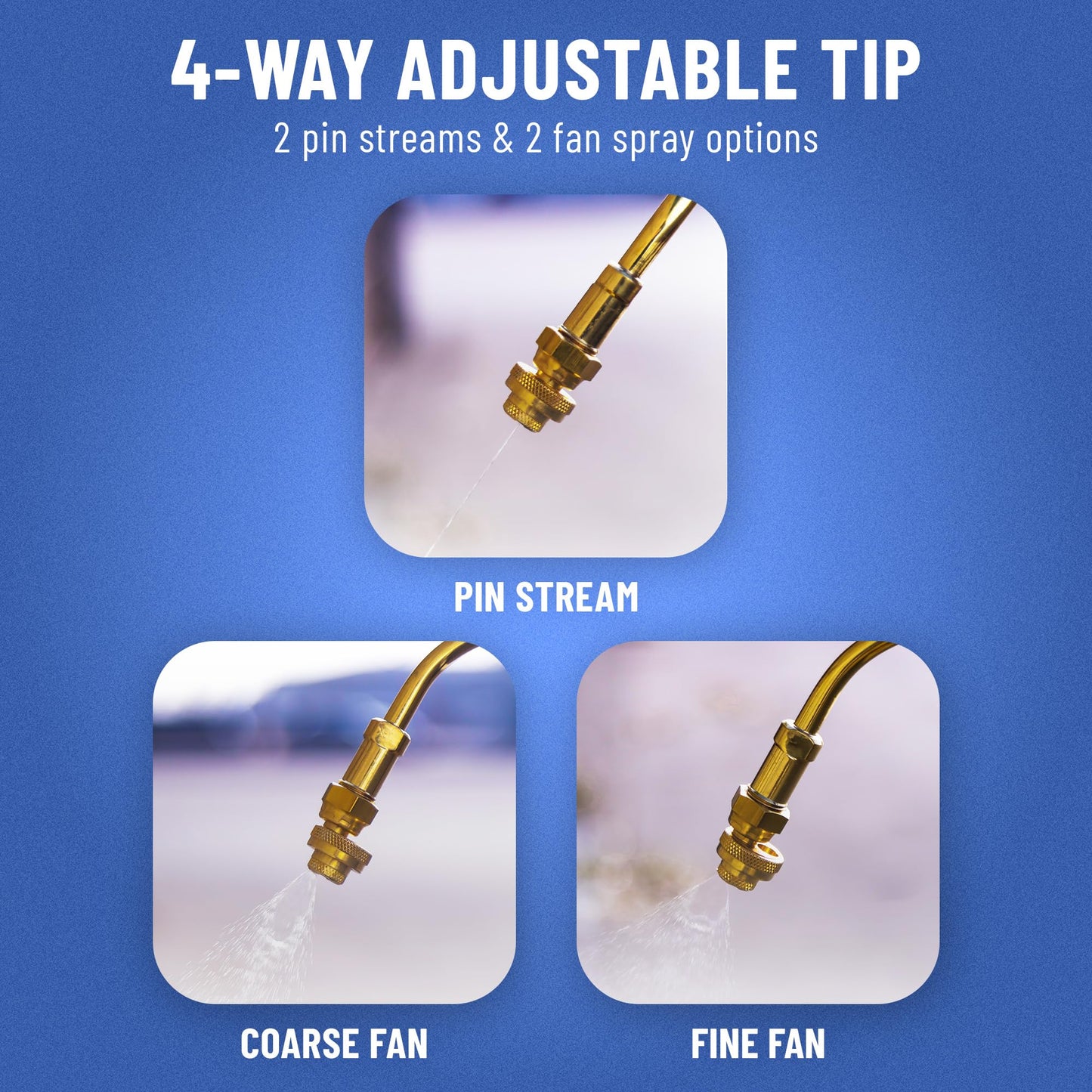 B&G - Primeline 1 Gallon Stainless Sprayer (N124-S-24) - Extenda-Ban Valve - 24" Brass Extension - 4-Way Tip - Durable, Precise, Field Repairable