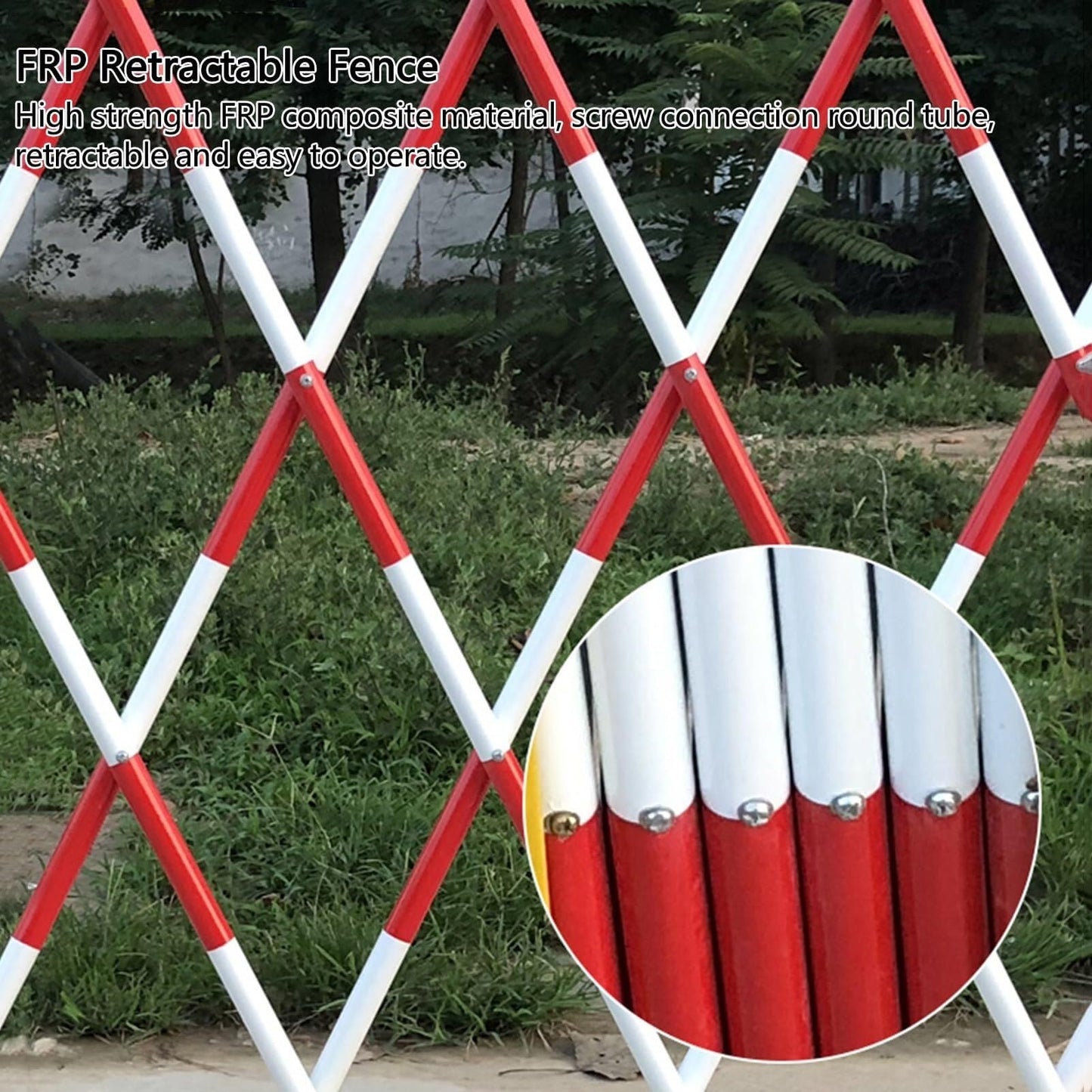 Barricade Expandable Mobile Barricade Industrial Safety Barrier Gate Outdoor Road Garage Construction Retractable(Red+White,1.2 * 2.5m)