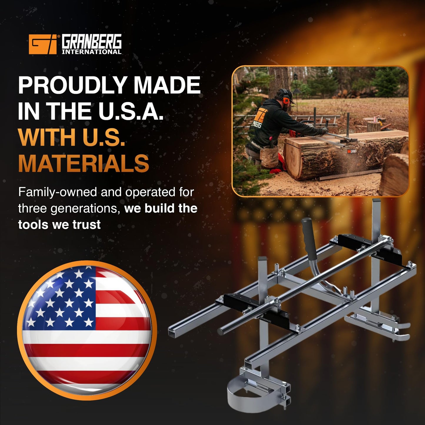 Granberg 36-Inch Alaskan MKIV Chainsaw Mill, G778-36,Portable Sawmill Timber Jig and Wood Cutting Guide for Chainsaw Lumber Milling, Slab Cutting for On-Site Milling Projects