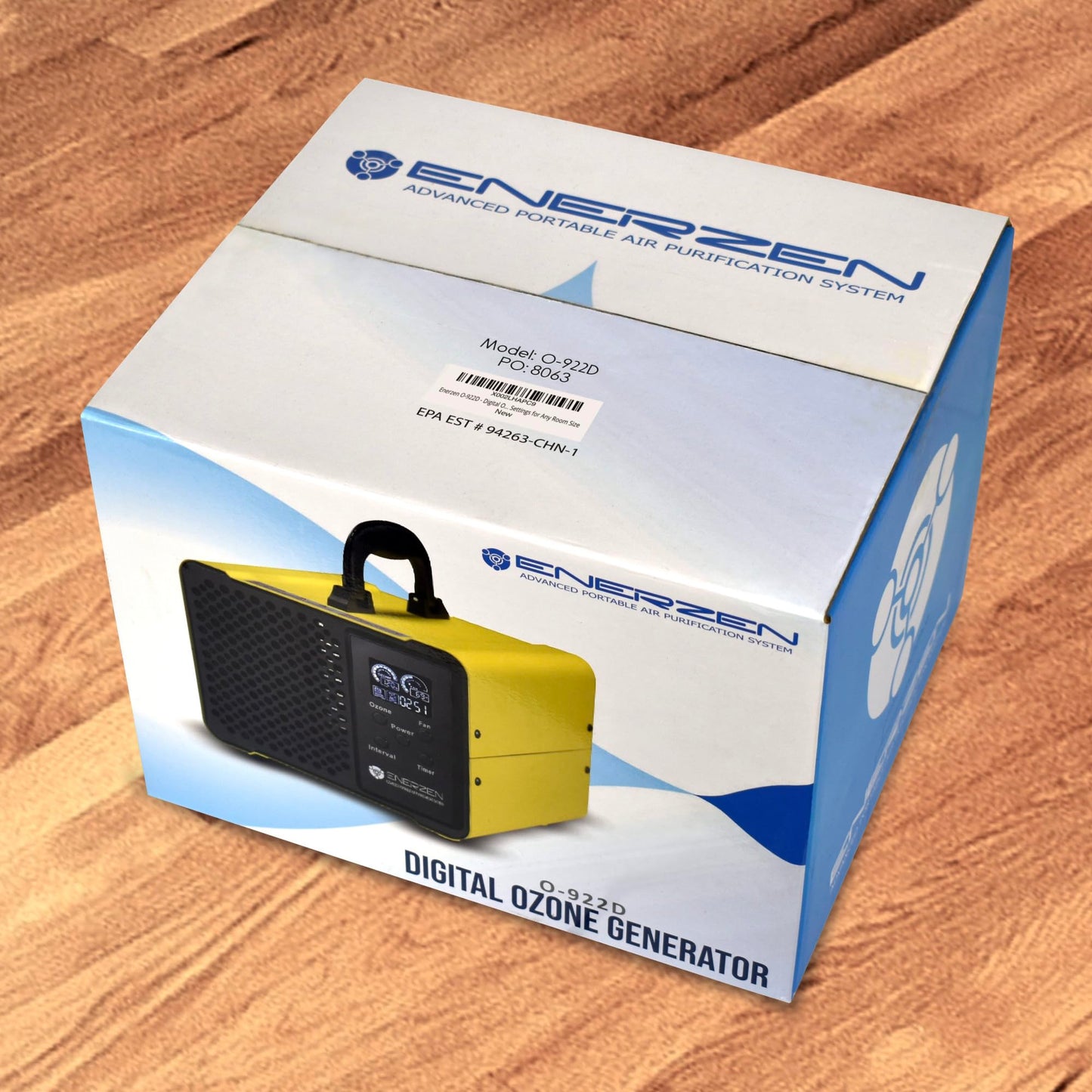 Enerzen O-922D - Digital Ozone Generator for Eliminating Odors - O3 Machine Air Ionizer Deodorizer with Adjustable Settings for Any Room Size