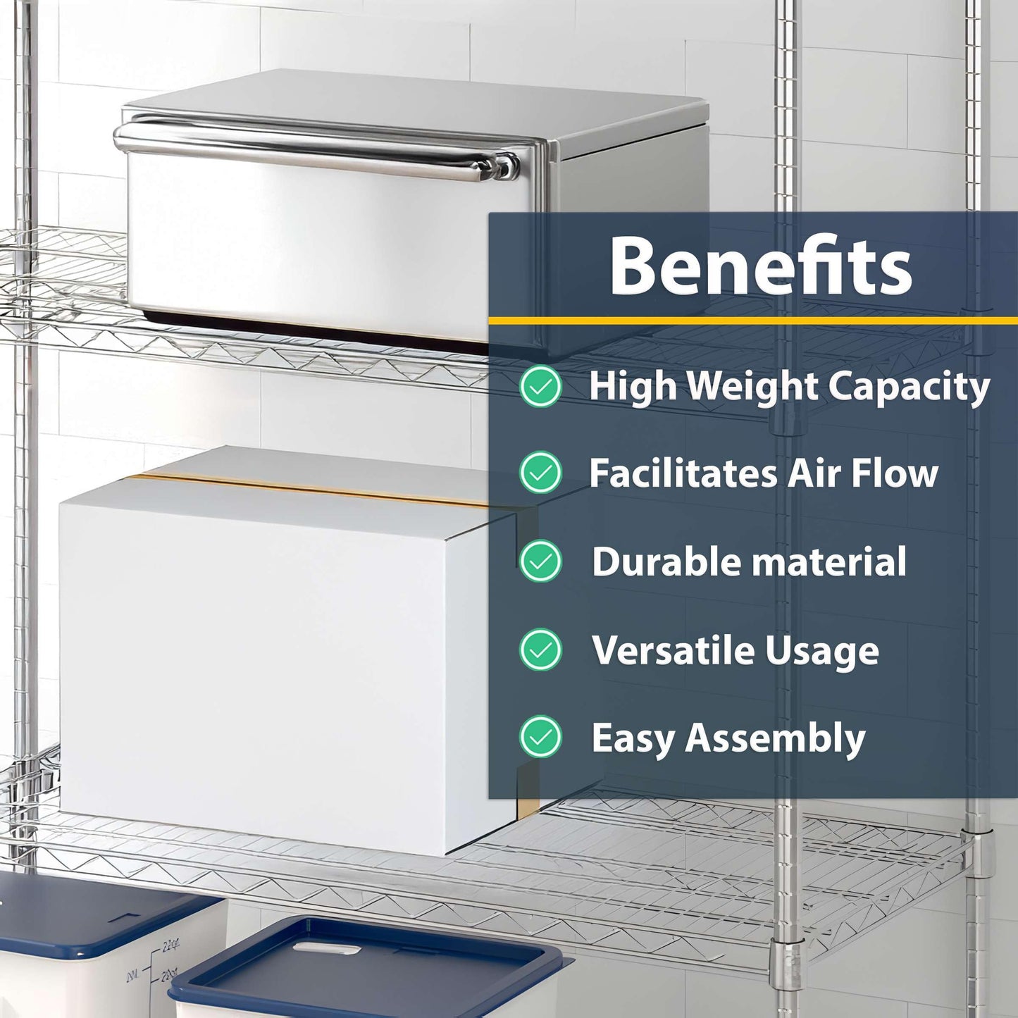 Zedfire 2-Pack 21" x 42" Chrome Additional Wire Shelf for Shelving Units, Replacement Shelves for Wire Rack