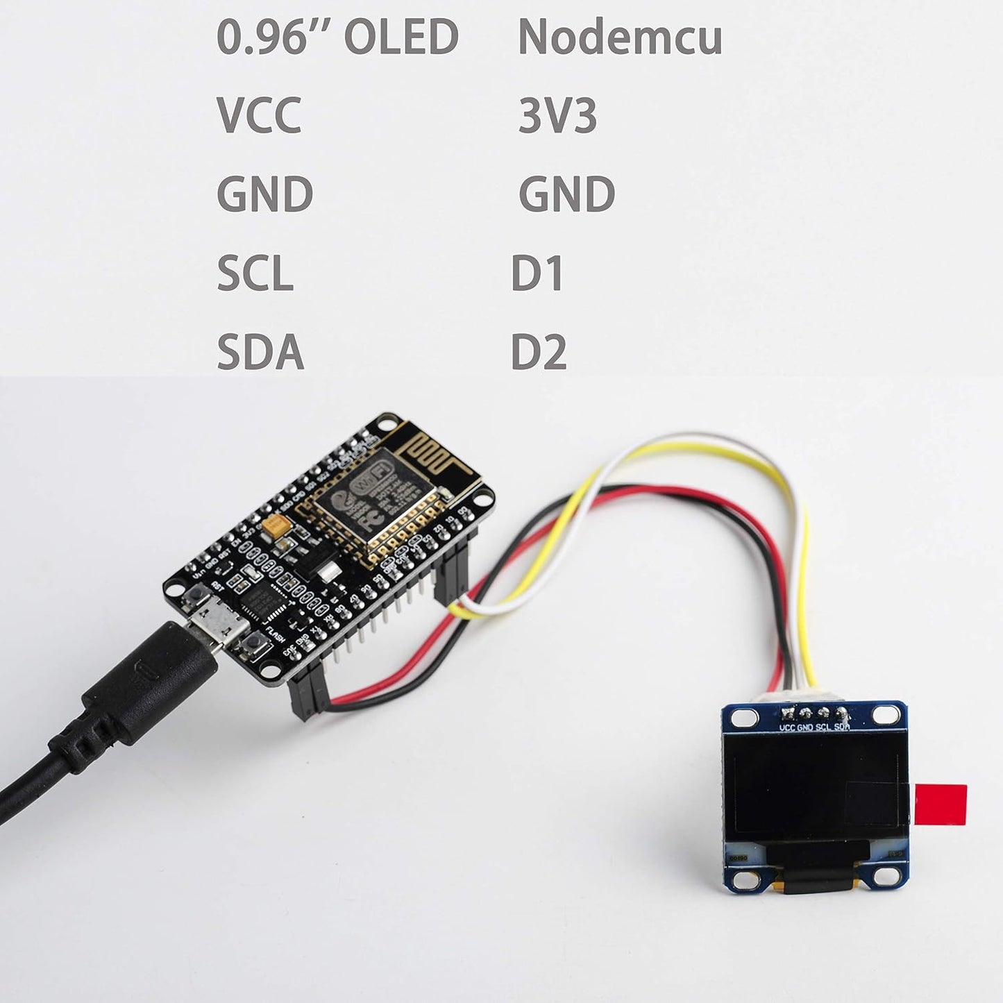 DIYmall 0.96" I2C 128x64 SSD1306 (Pack 2pcs) OLED Module IIC Serial LCD LED White Light Driver Display for Arduino