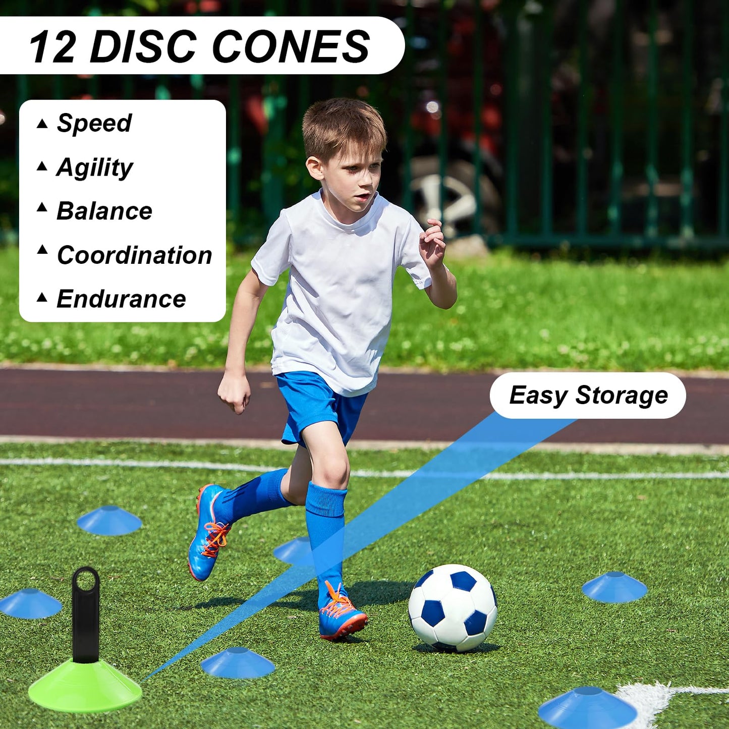 grestar Speed Agility Training Equipment Set, Agility Ladder 20ft, 12 Football Cones, Soccer Kick Trainer, Jump Rope, 5 Resistance Bands, Football Soccer Basketball Fitness Drills for Kids Adults
