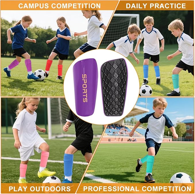 Shin Guards Soccer Kids 2025 Version High-Density Foam Soccer Shin Guard with Sleeves Shin Protective Pads for Kids Daily Practice School Competitions Outdoor Play