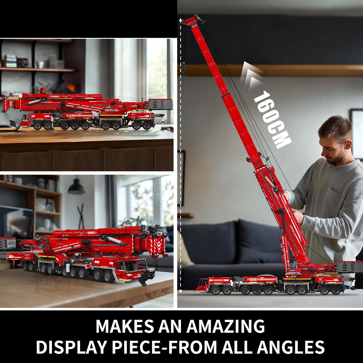 Mould King 17008 Technology Crane Building Set, Large Heavy Duty Crane Truck Building Kits with 20 Motors, APP Programmable Construction Vehicle Model Kit for Adult(8506+ PCS)