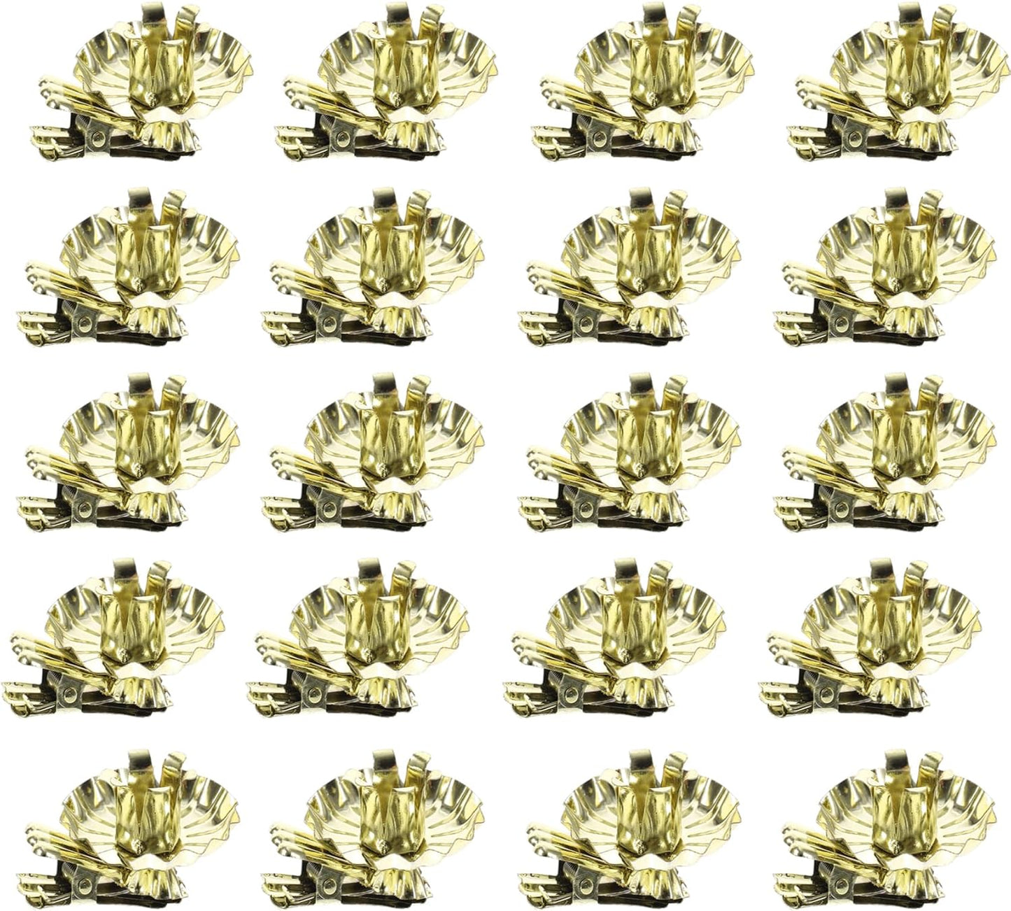 Skiennix Gold Flower-Shaped Candle Holders - 20PCS Clip-On Design for Christmas & Special Events